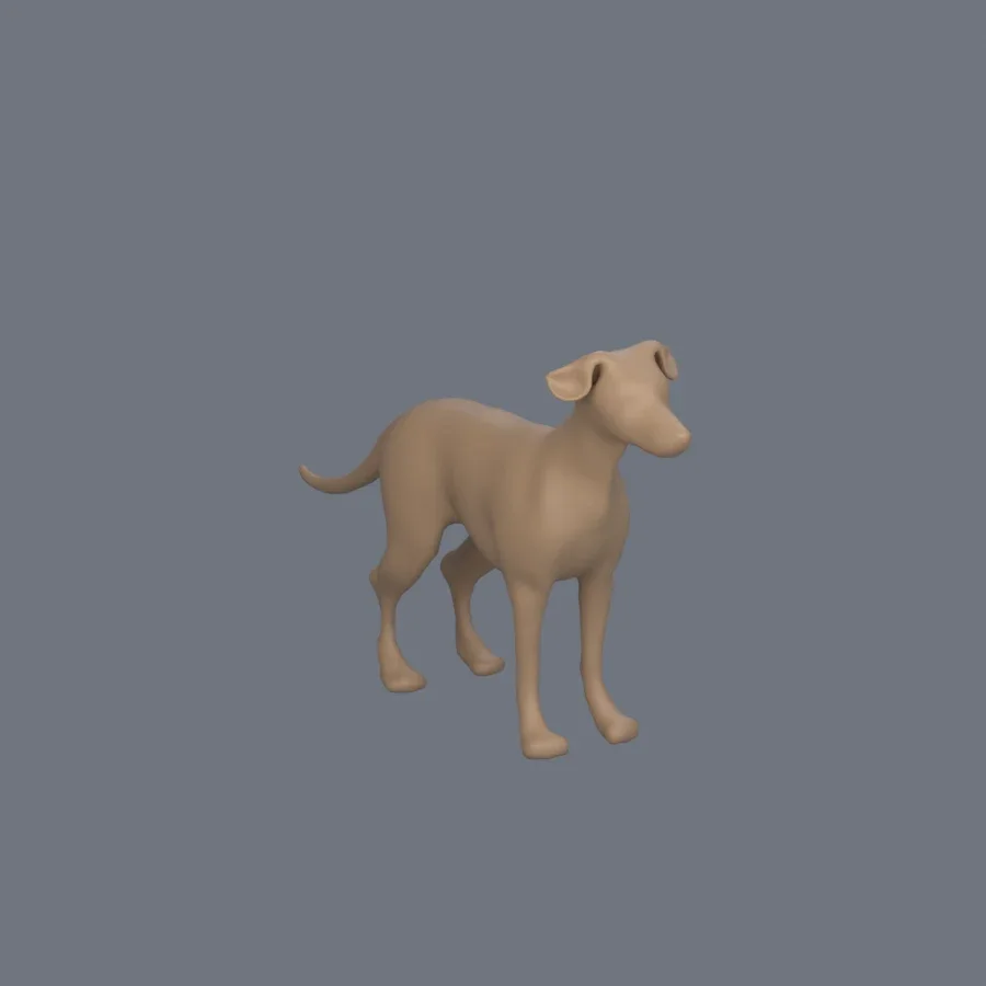 Dog Basemesh 02, 3D model preview 2