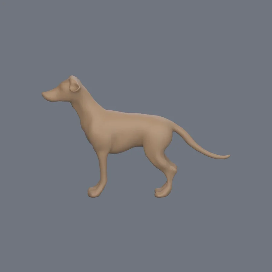 Dog Basemesh 02, 3D model preview 3
