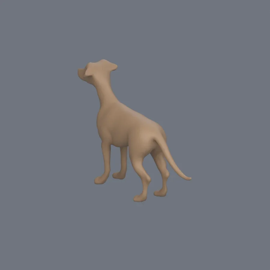 Dog Basemesh 02, 3D model preview 6