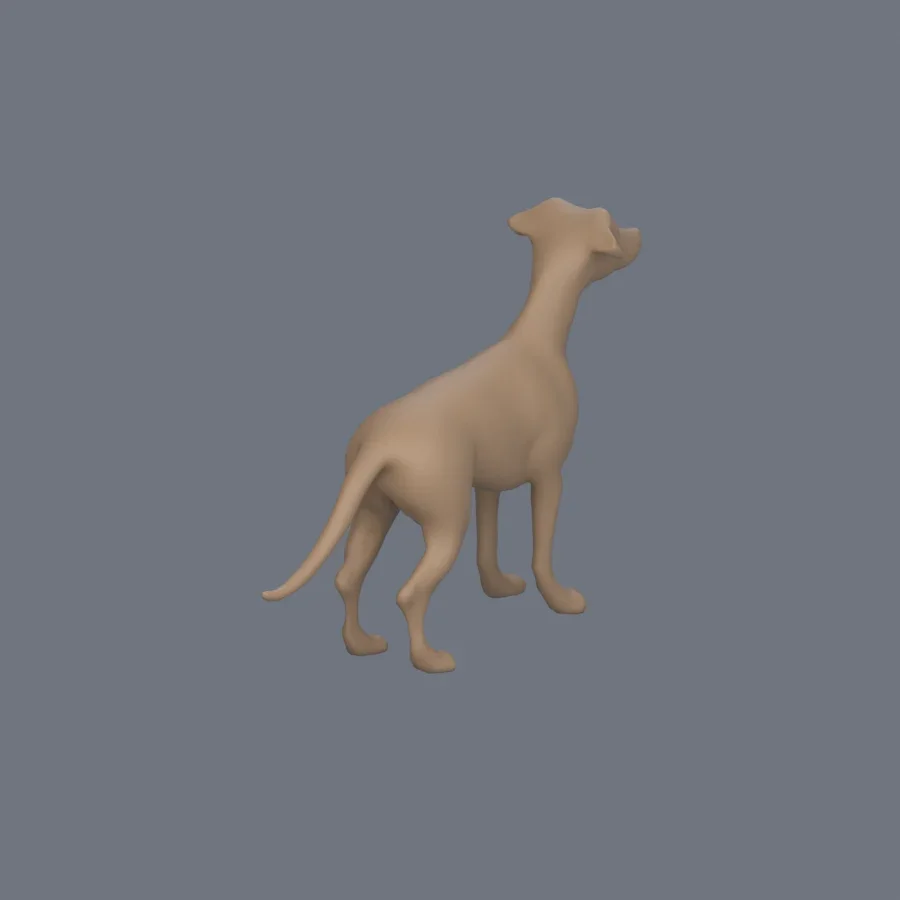 Dog Basemesh 02, 3D model preview 7