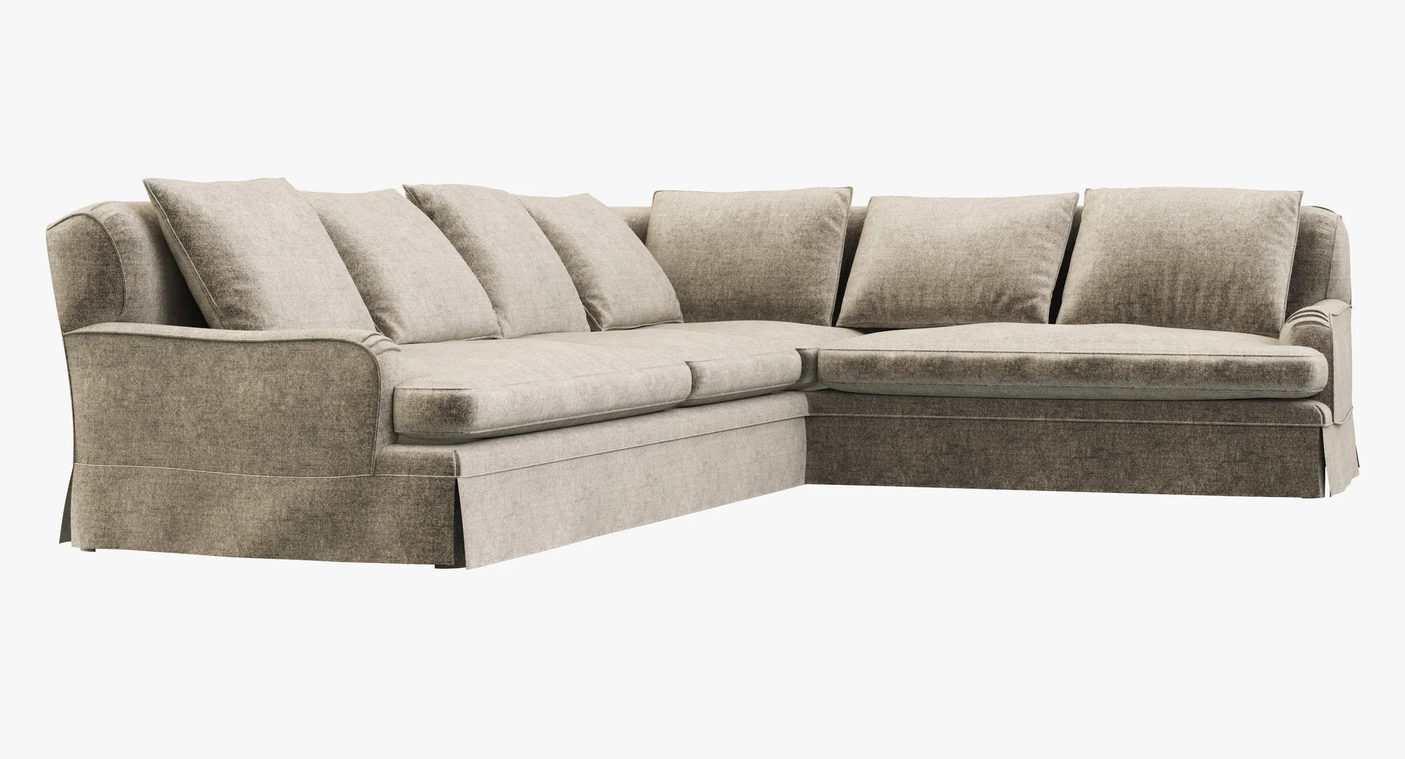 Restoration Hardware Belgian Classic Roll Arm Slipcovered Right Arm L Sectional