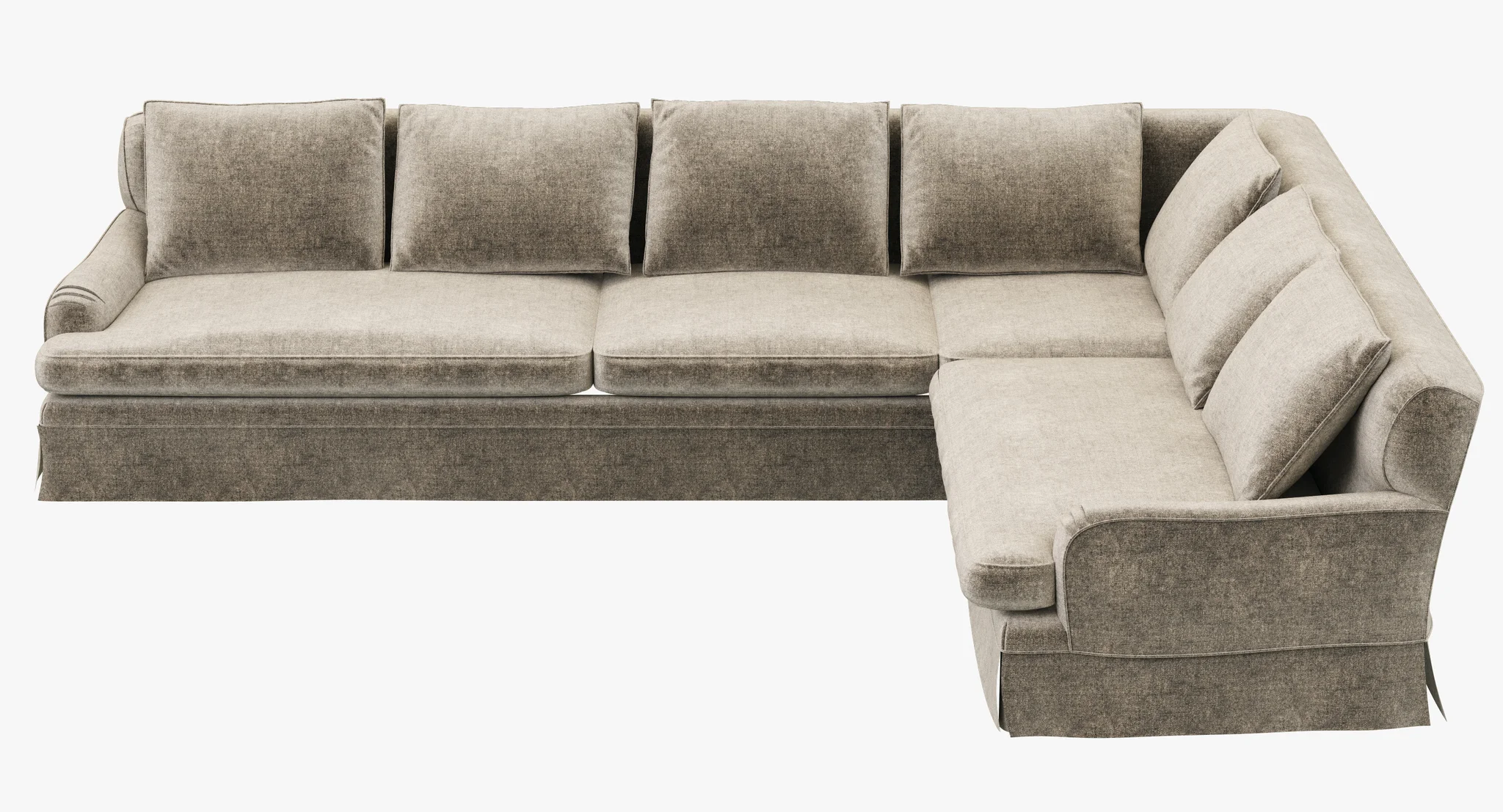 Restoration Hardware Belgian Classic Roll Arm Slipcovered Right Arm L Sectional — 3D model preview 6