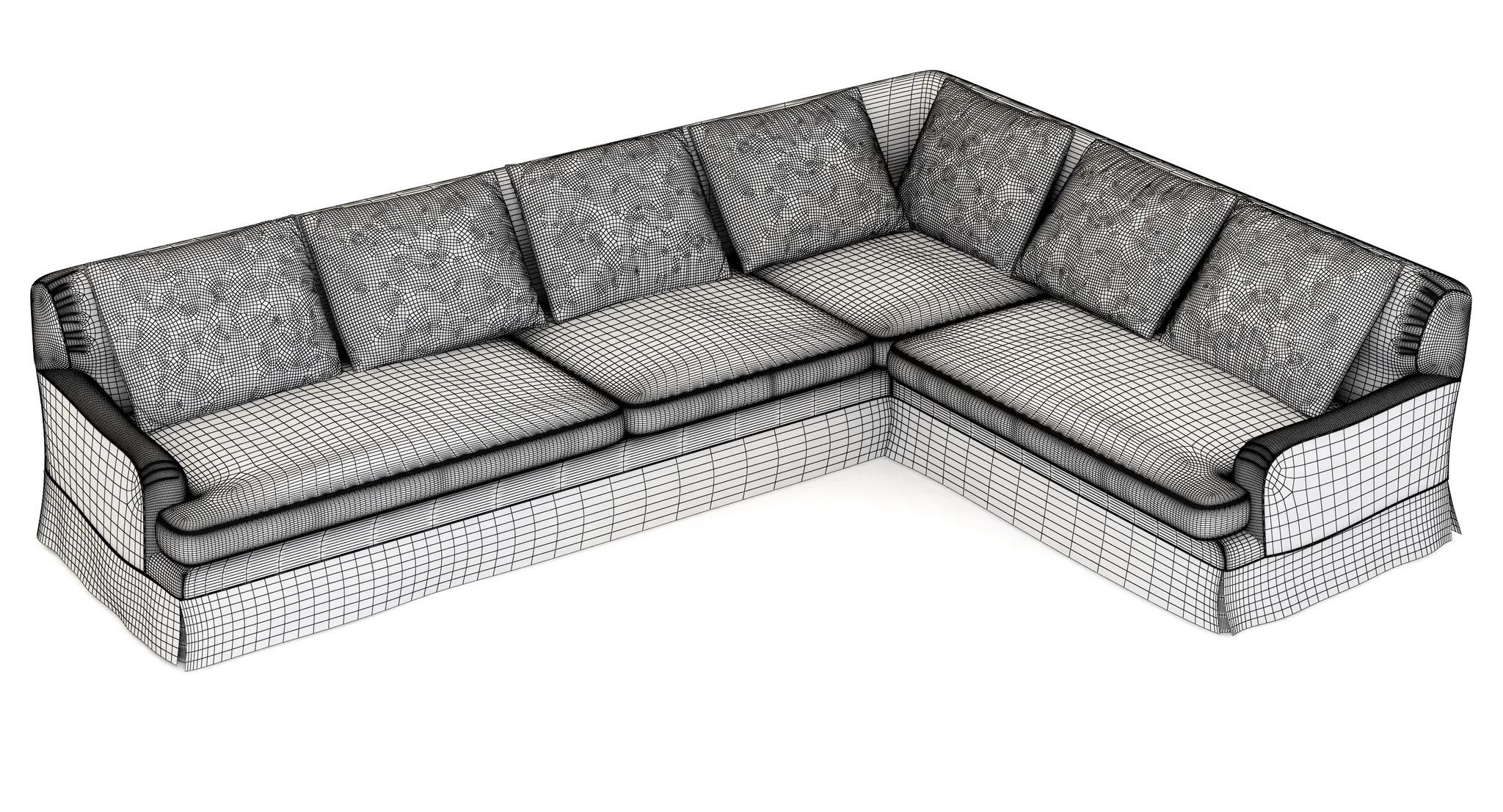 Restoration Hardware Belgian Classic Roll Arm Slipcovered Right Arm L Sectional — 3D model preview 8