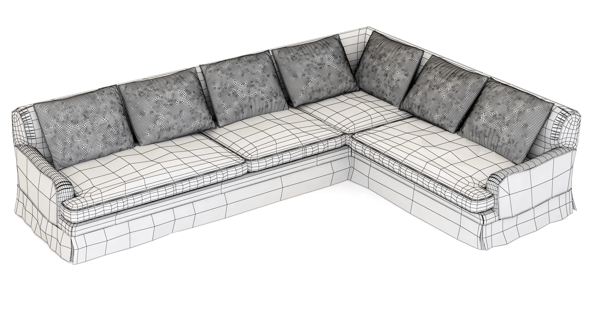 Restoration Hardware Belgian Classic Roll Arm Slipcovered Right Arm L Sectional — 3D model preview 9