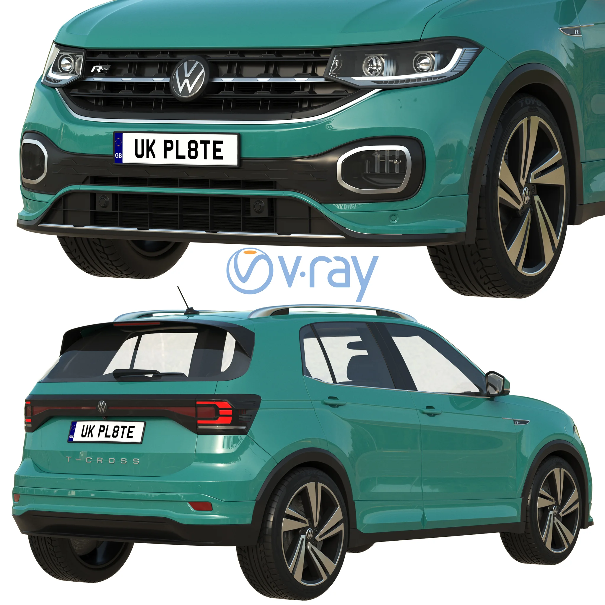 Volkswagen T Cross, 3D model preview 5