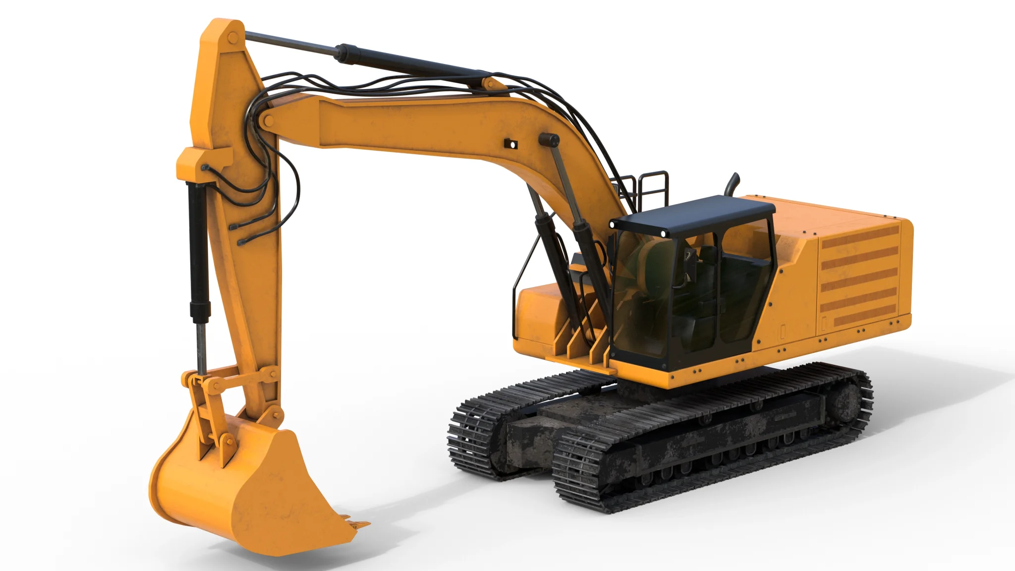 Excavator 336 Industrial Vehicle, 3D model preview 2
