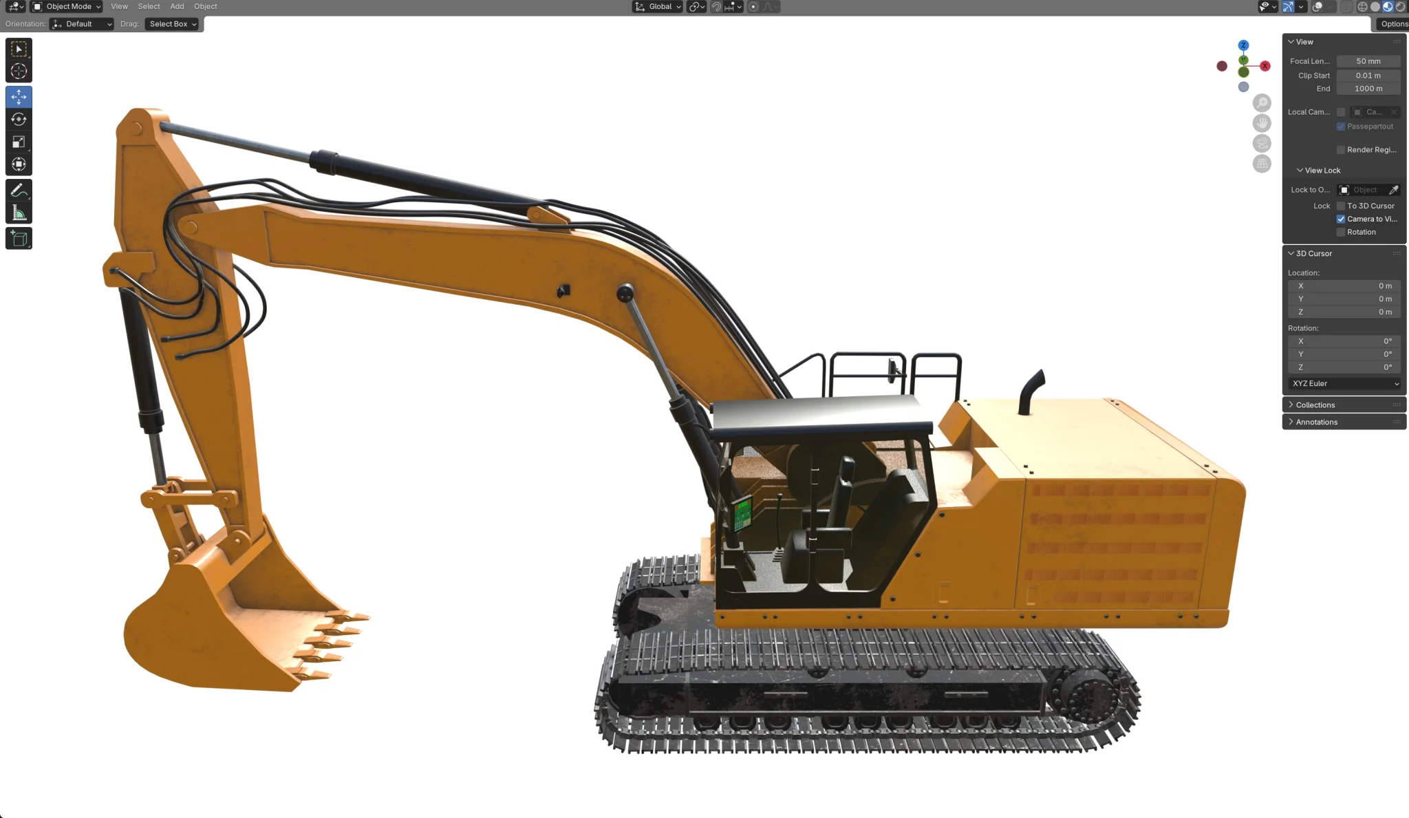 Excavator 336 Industrial Vehicle, 3D model preview 1