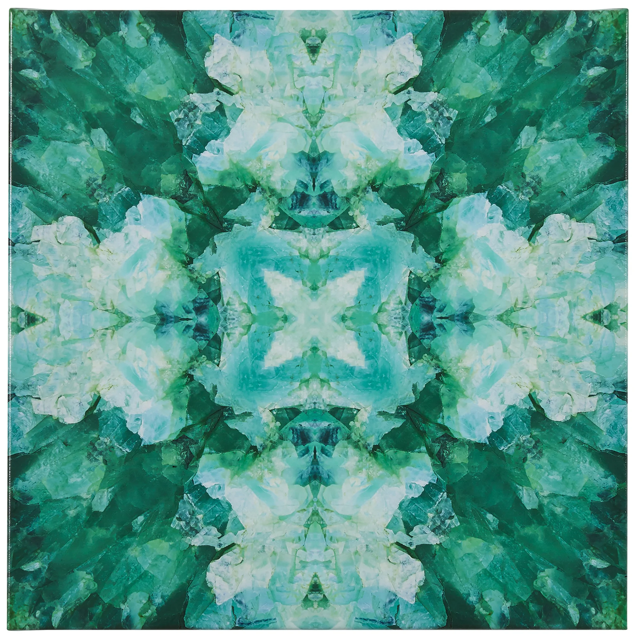 Turquoise Crystal Kaleidoscope Canvas Wall Art