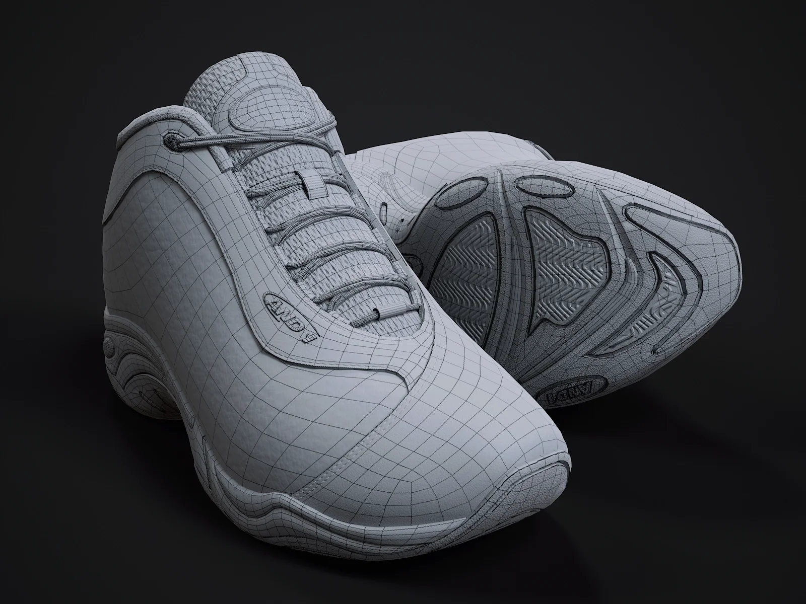 AND1 Tai-Chi sneaker 1, 3D model preview 12