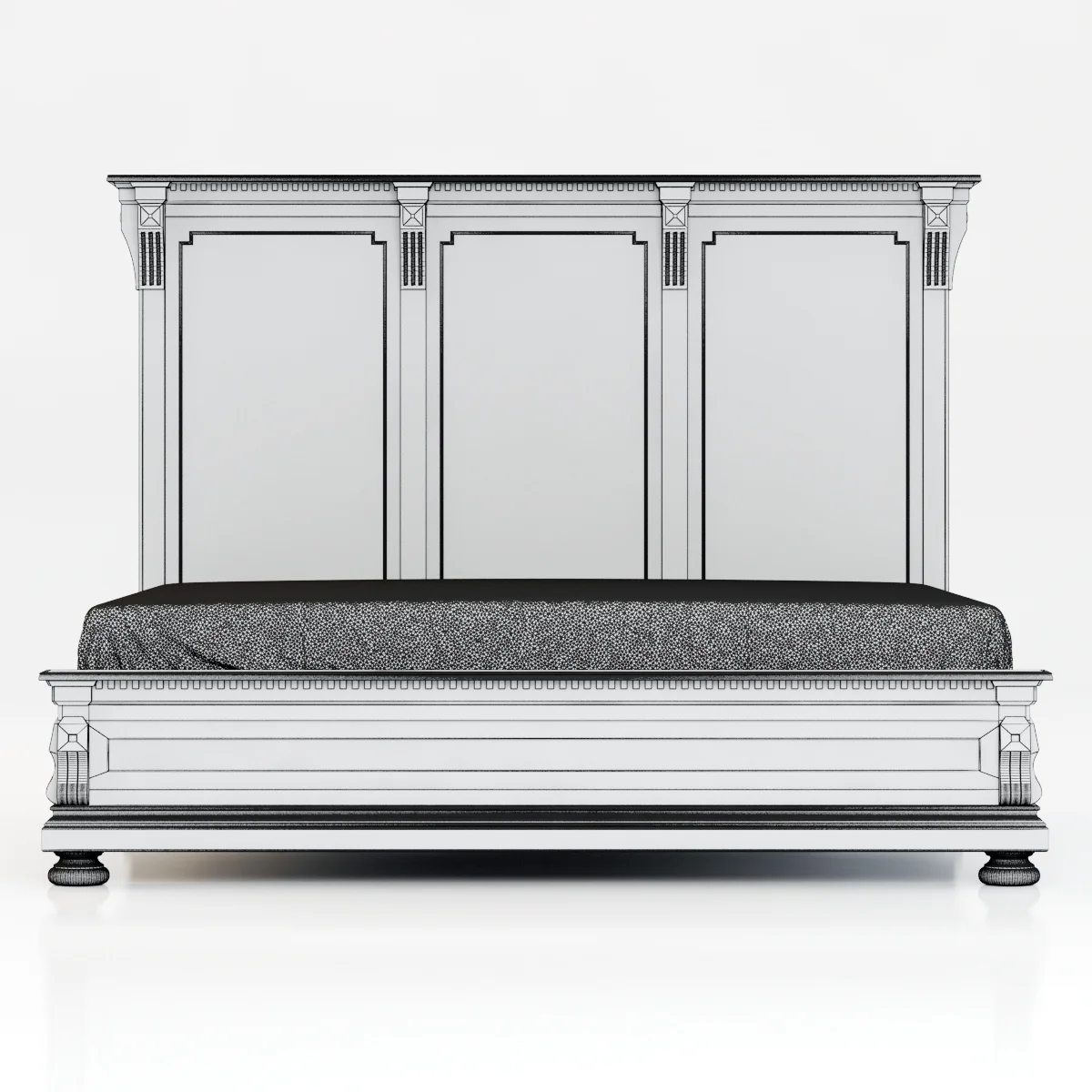 Restoration Hardware St James King Bed Without Footboard — 3D model preview 1