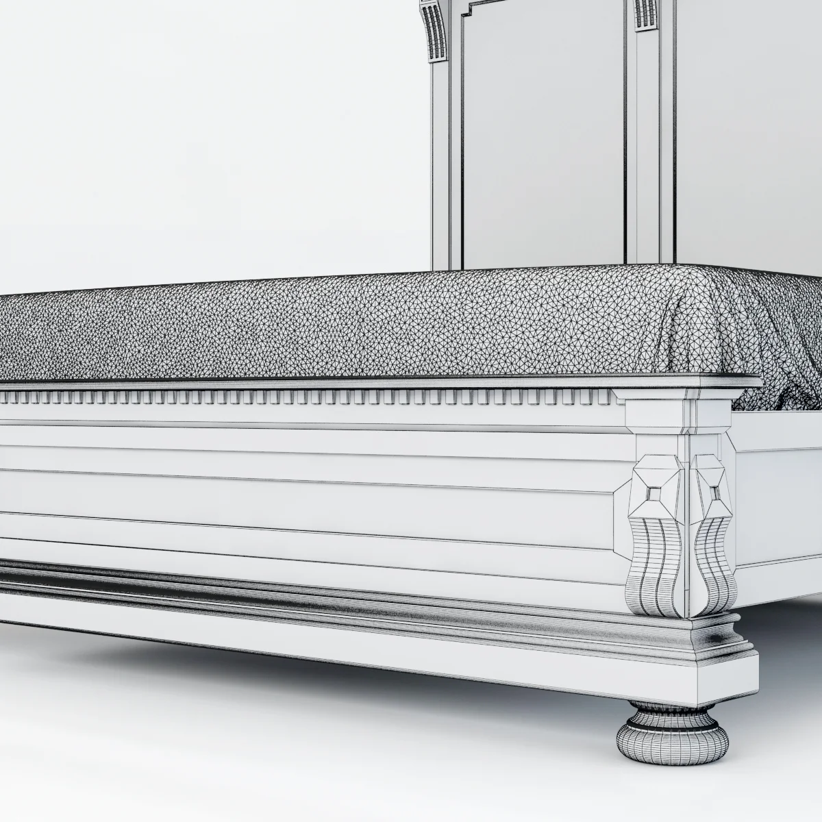 Restoration Hardware St James King Bed Without Footboard — 3D model preview 3