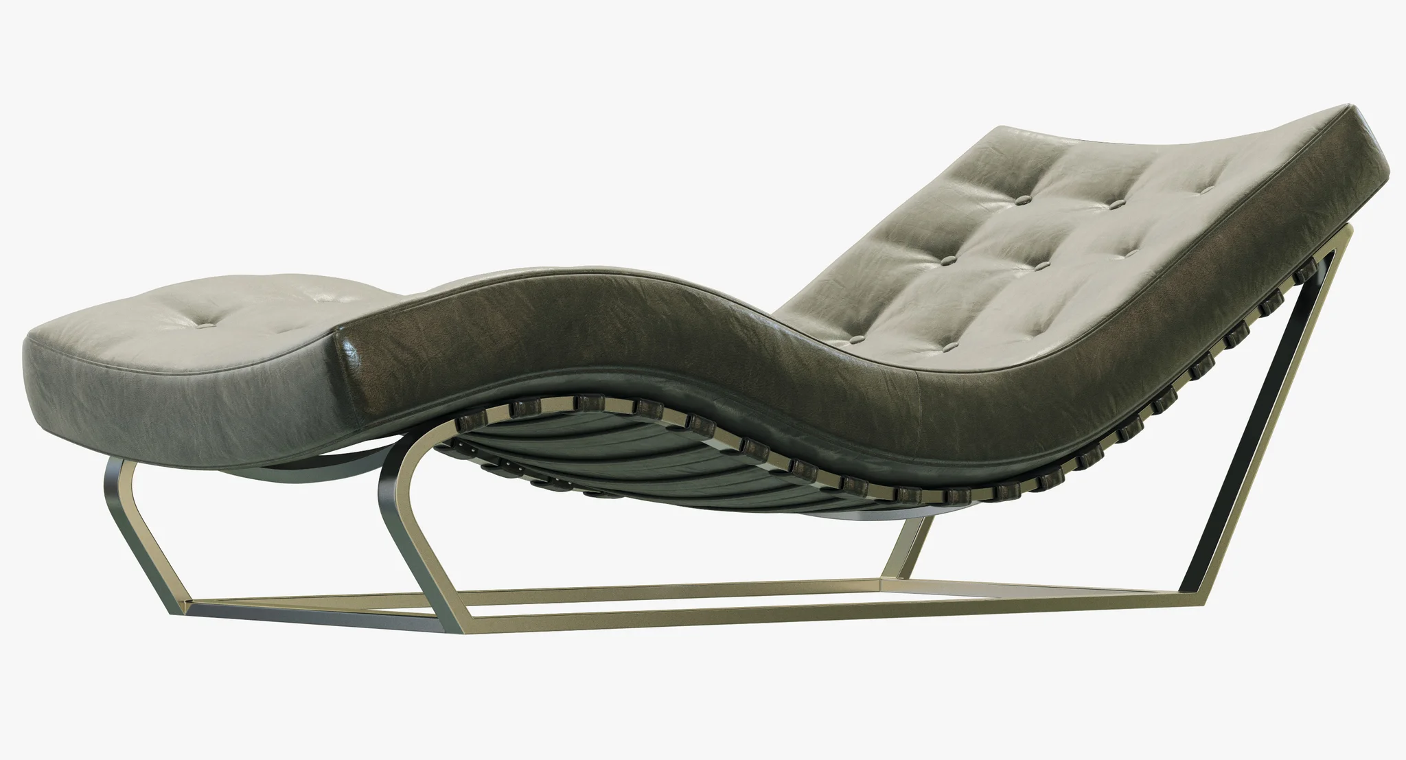 RH Modern Heath Box Leather Chaise — 3D model preview 6