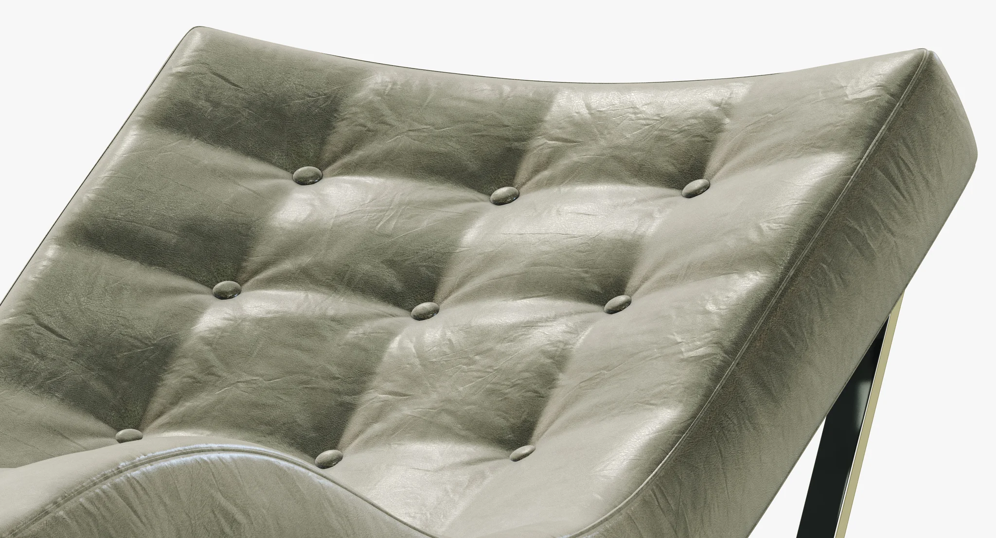 RH Modern Heath Box Leather Chaise — 3D model preview 7