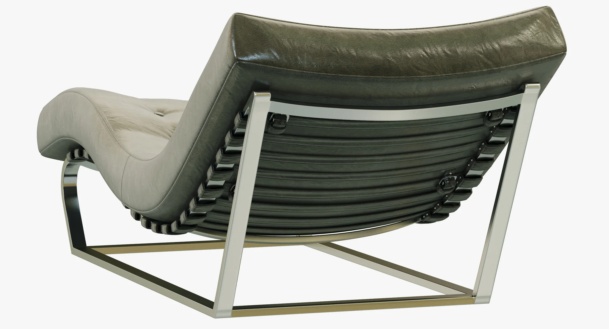 RH Modern Heath Box Leather Chaise — 3D model preview 8