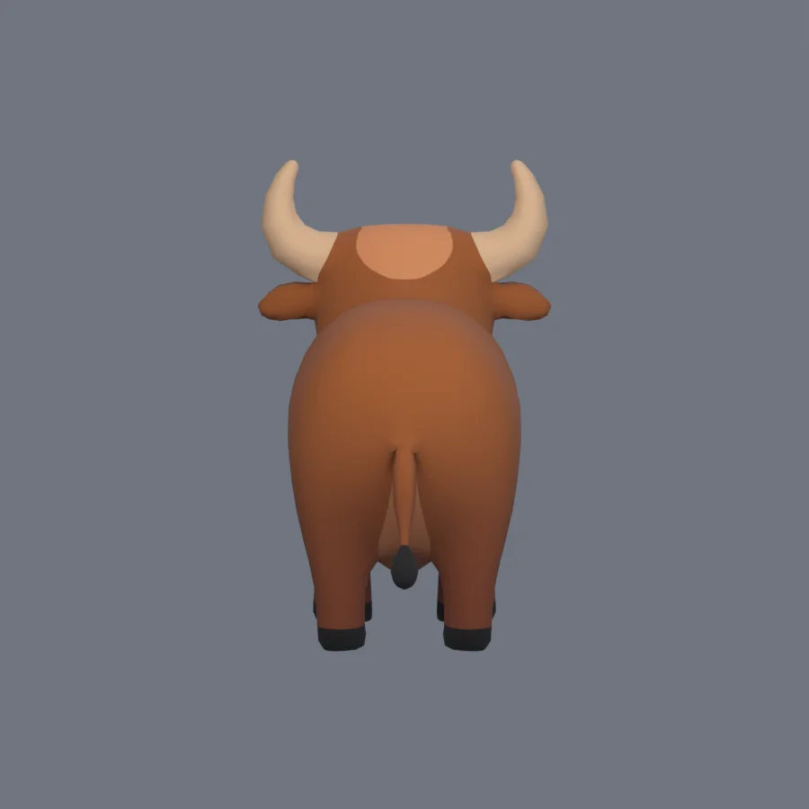 Stylized Animal Bull, 3D model preview 4