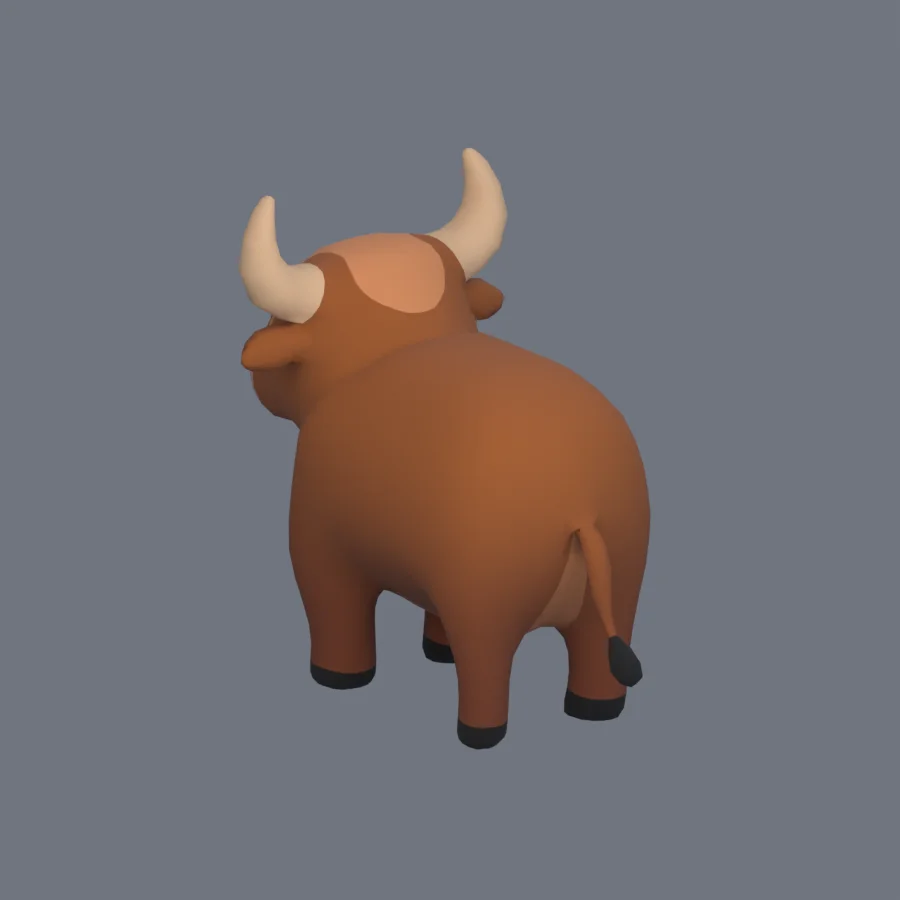 Stylized Animal Bull, 3D model preview 6