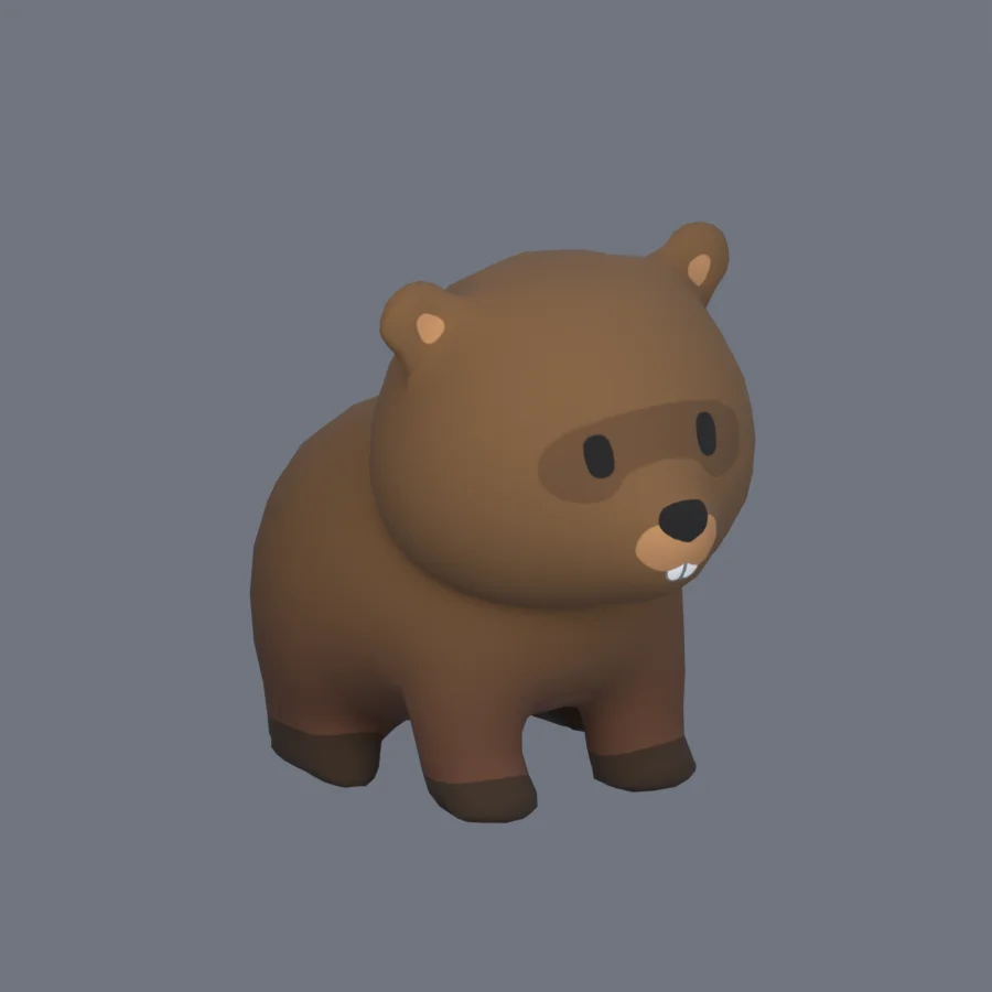 Stylized Animal Beaver, 3D model preview 2