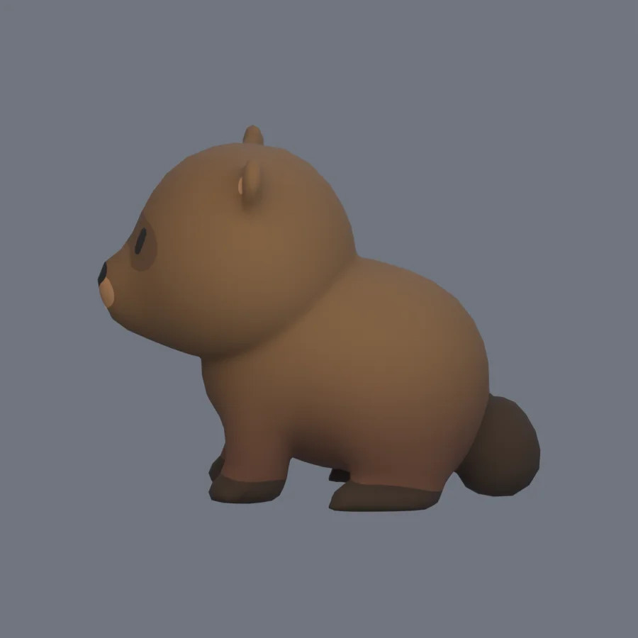 Stylized Animal Beaver, 3D model preview 3