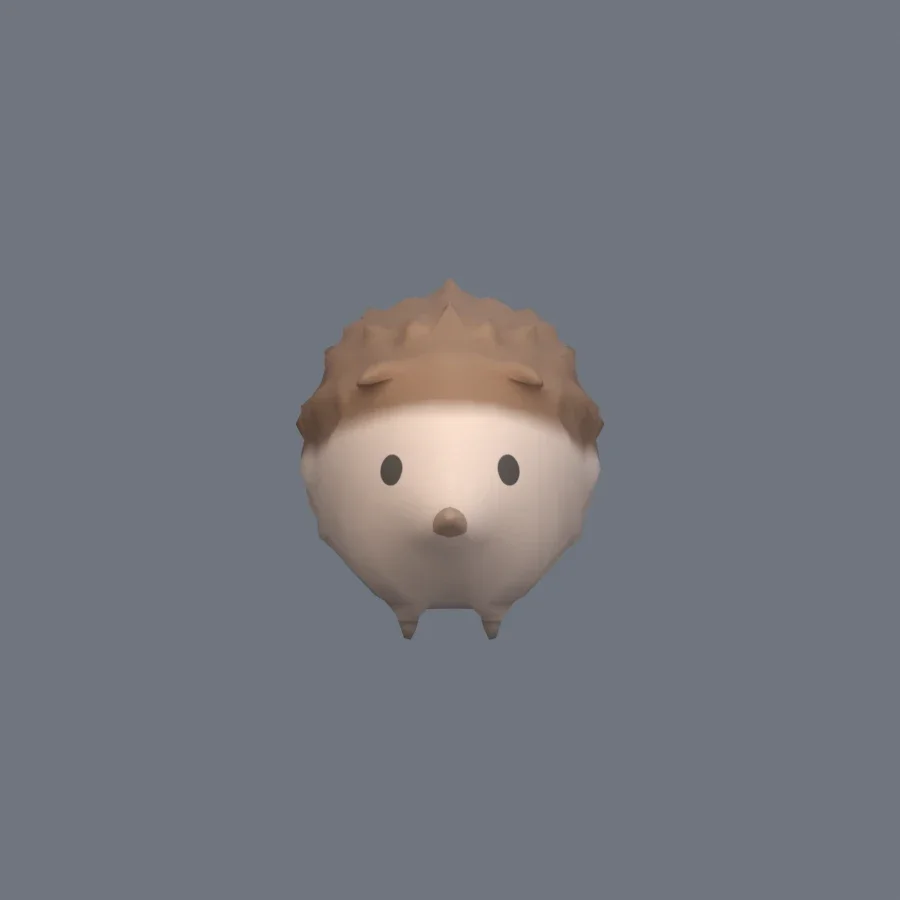 Stylized Animal Hedgehog, 3D model preview 1