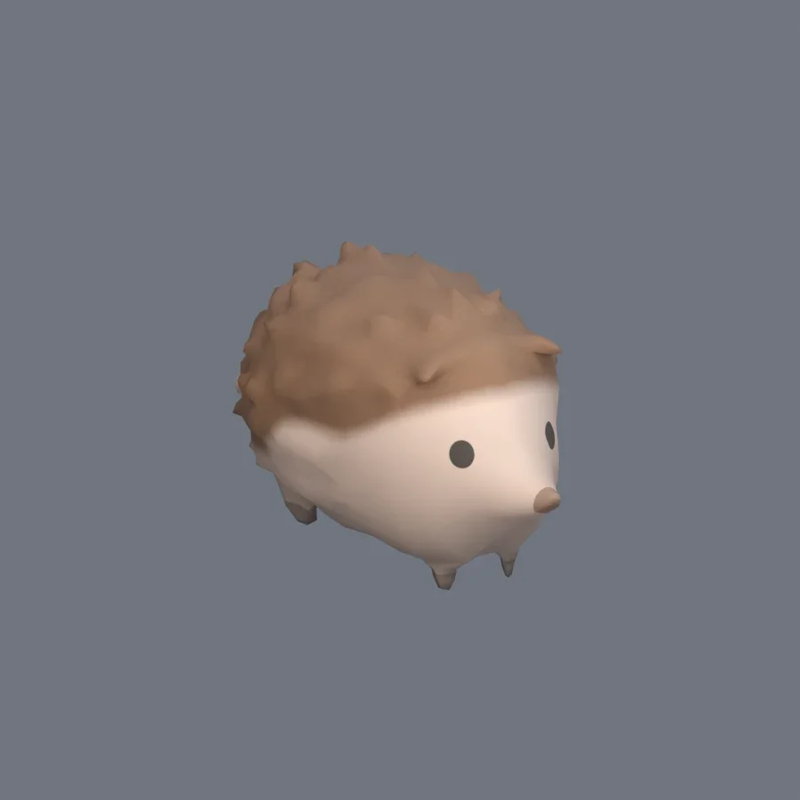 Stylized Animal Hedgehog, 3D model preview 2