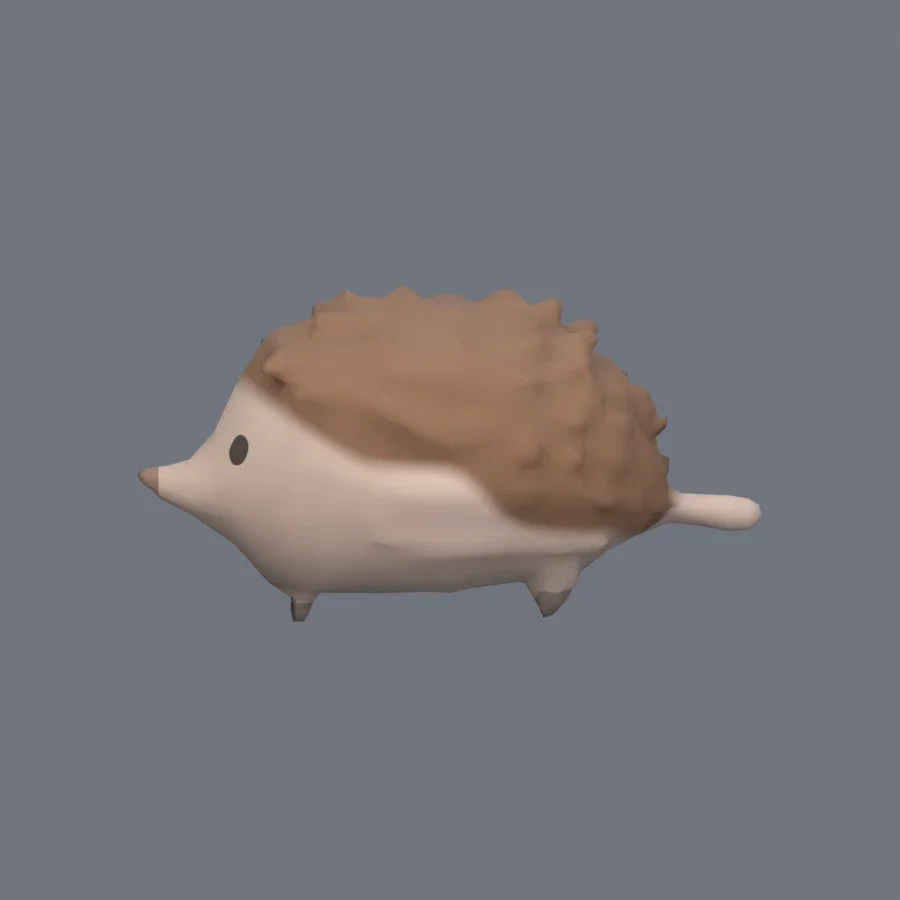 Stylized Animal Hedgehog, 3D model preview 3