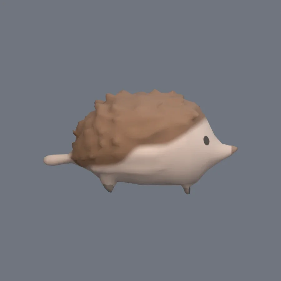 Stylized Animal Hedgehog, 3D model preview 5