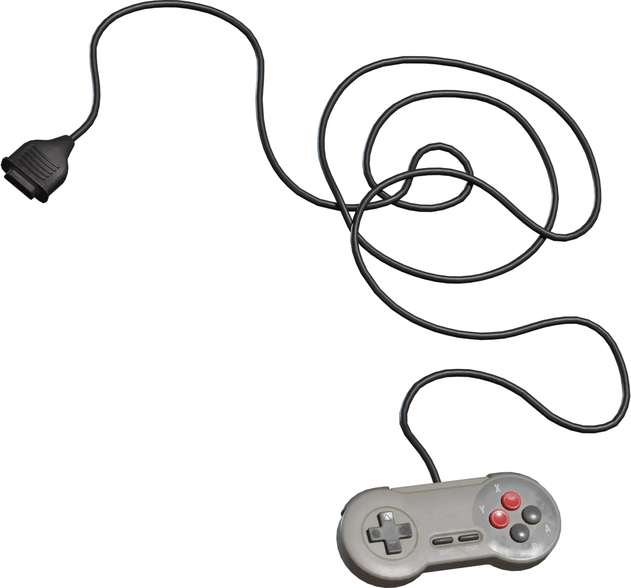 Retro SNES-Style Wired Game Controller