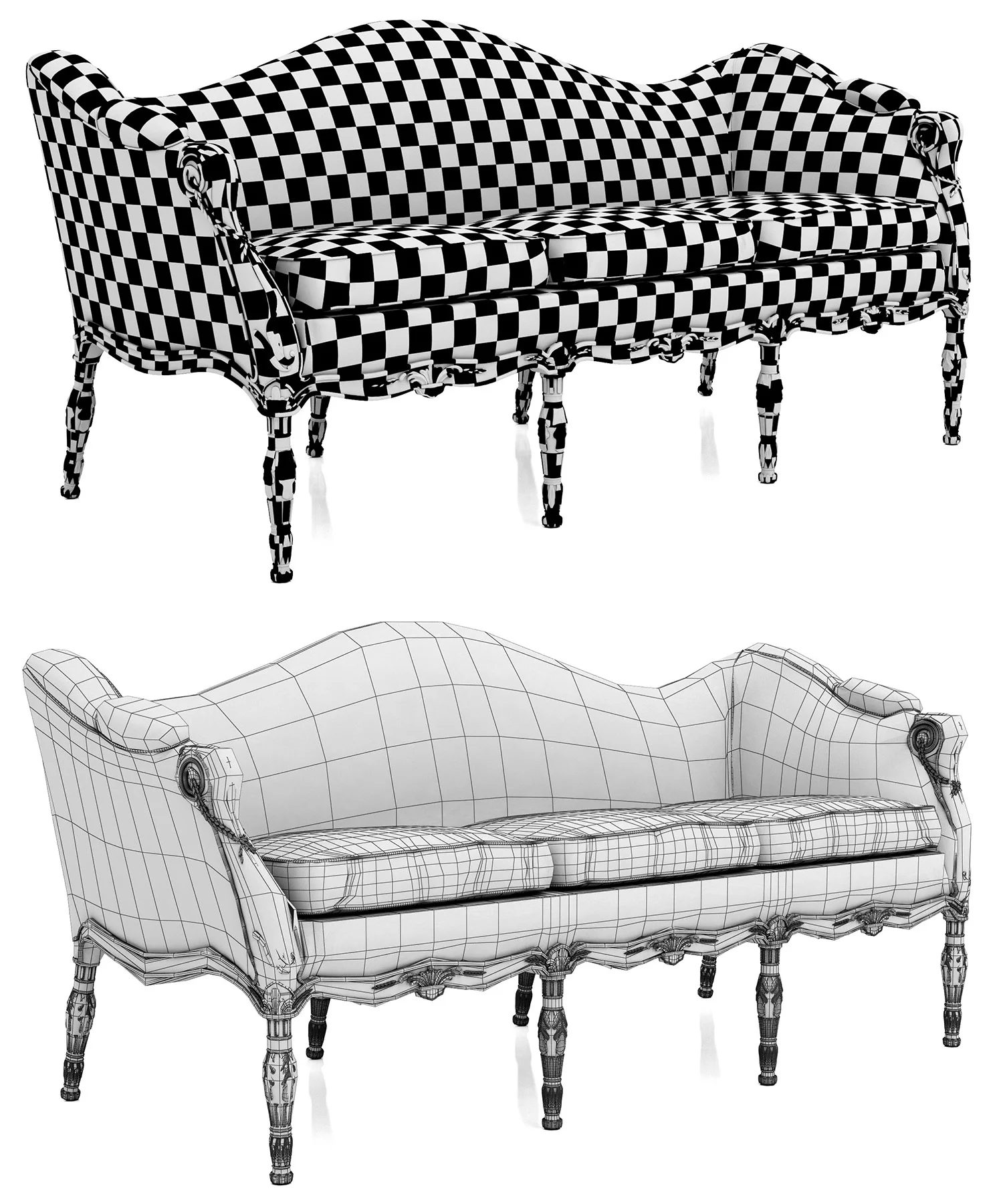 George III Settee — 3D model preview 11