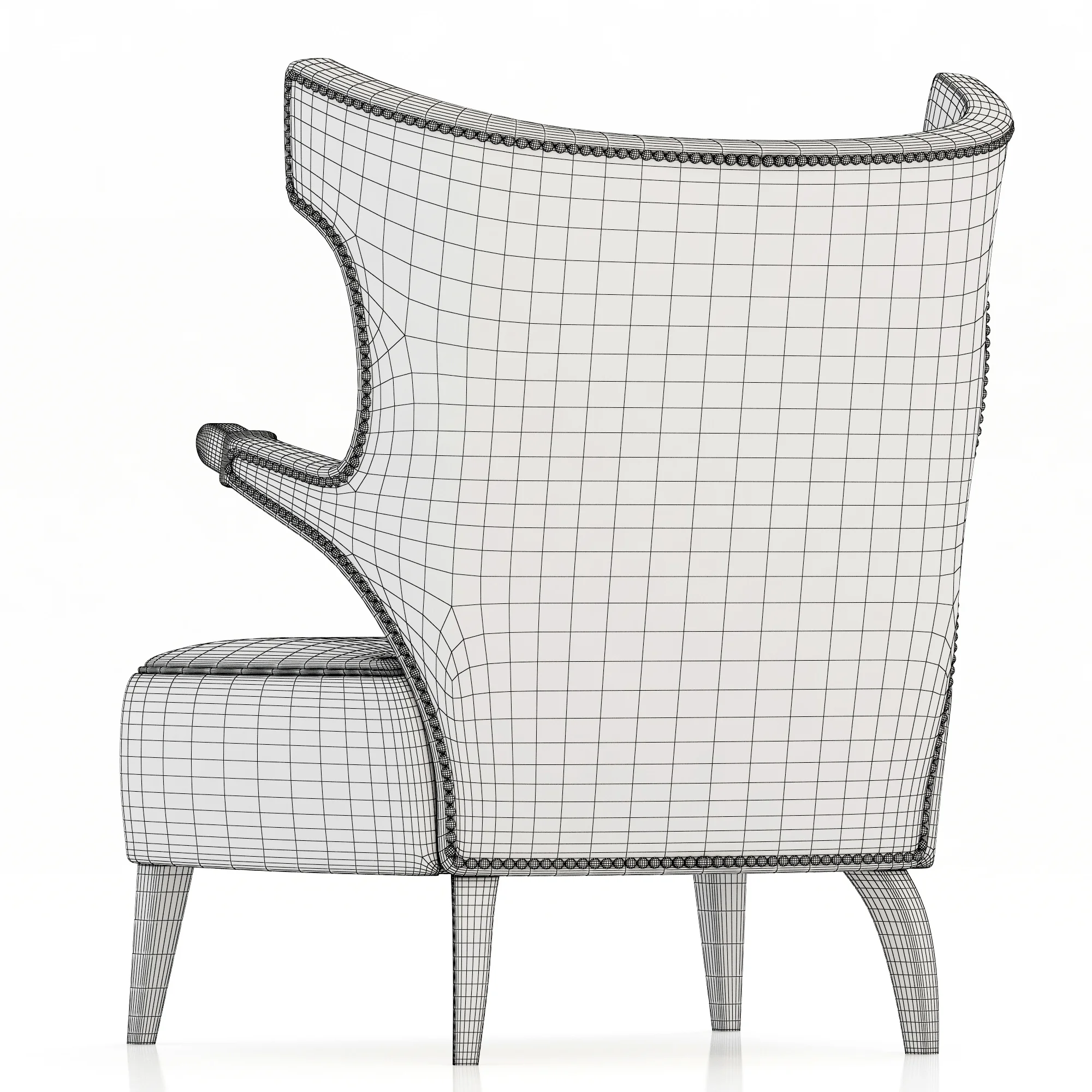 Brabbu Sika Armchair, 3D model preview 1