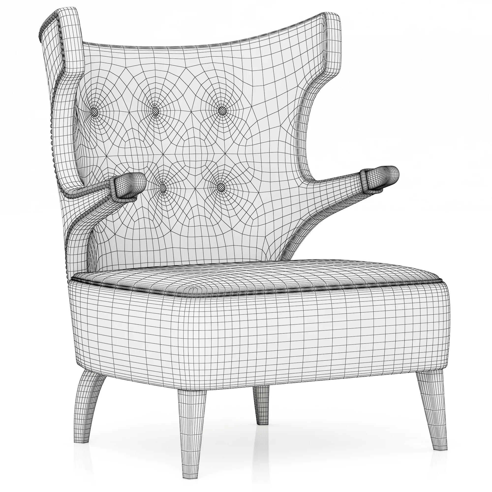 Brabbu Sika Armchair, 3D model preview 4