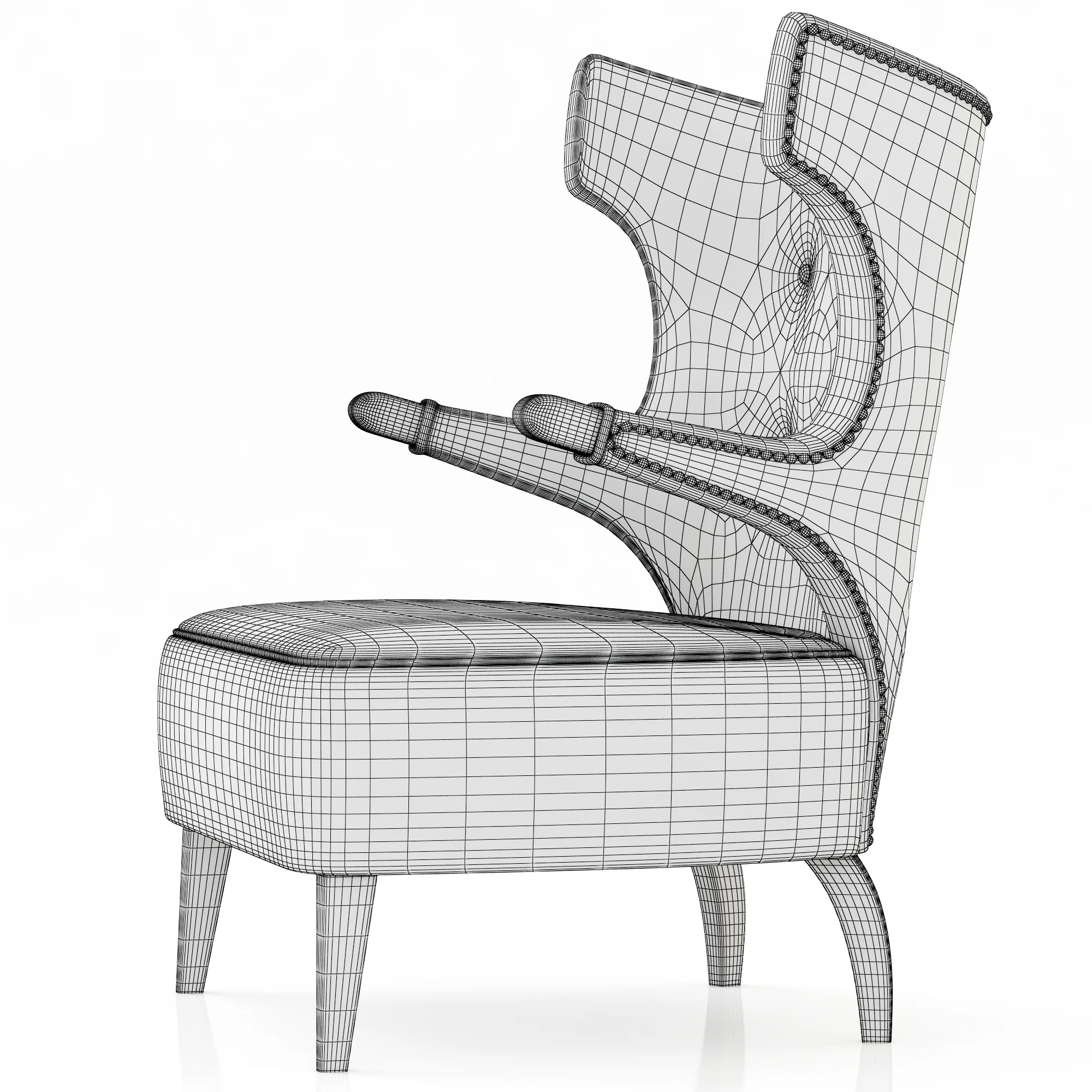 Brabbu Sika Armchair, 3D model preview 7