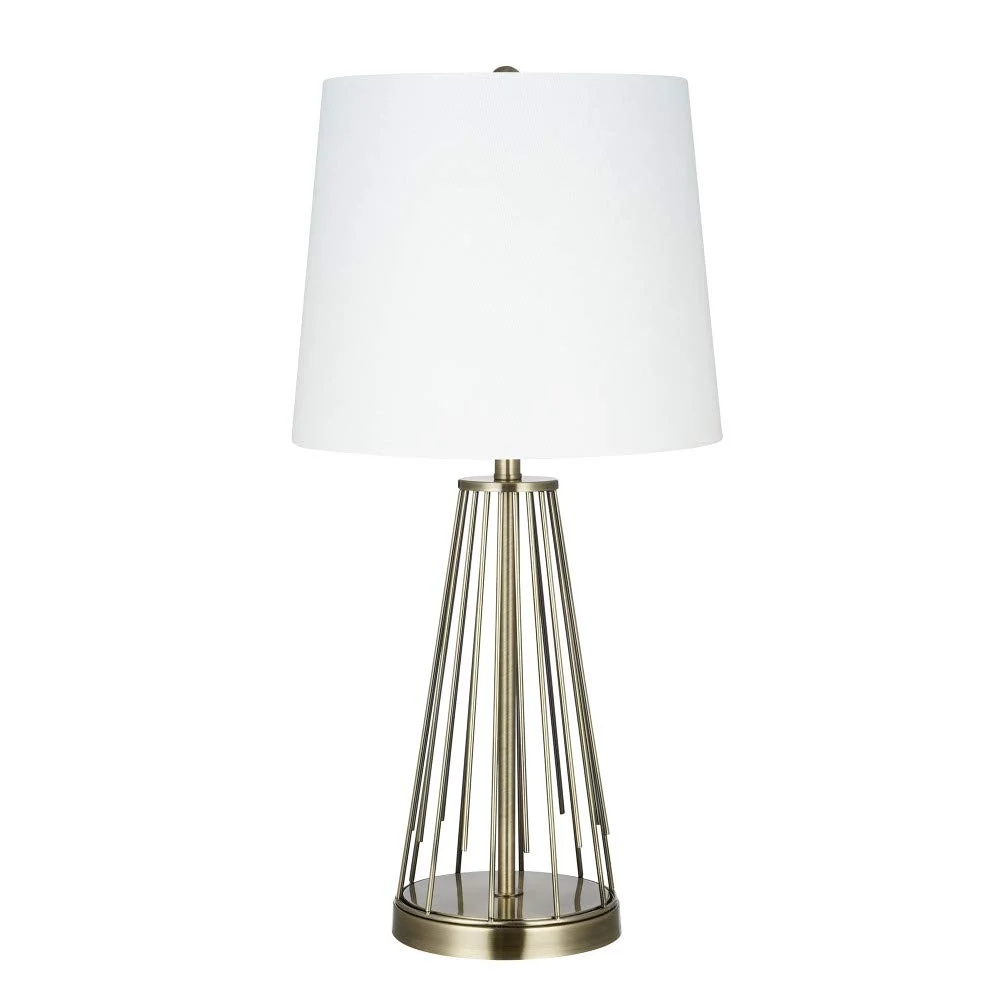 Mid-Century Modern Antique Gold Wire Cage Table Lamp