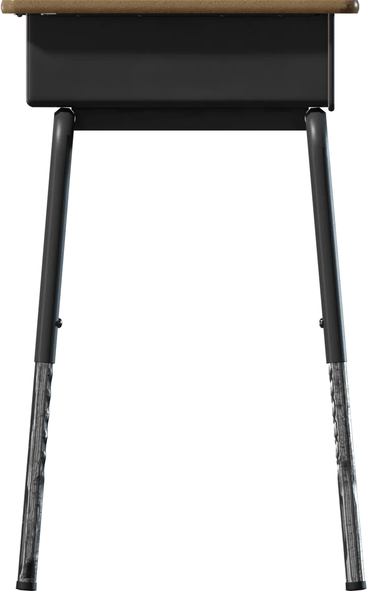 Student School Desk with Open Storage Compartment, 3D model preview 3