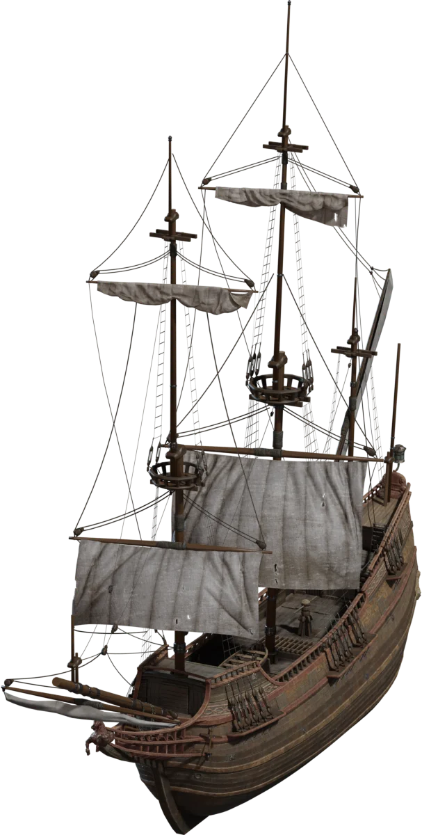 Dutch Golden Age Sailing Ship – Medium Galleon with Full Rigging