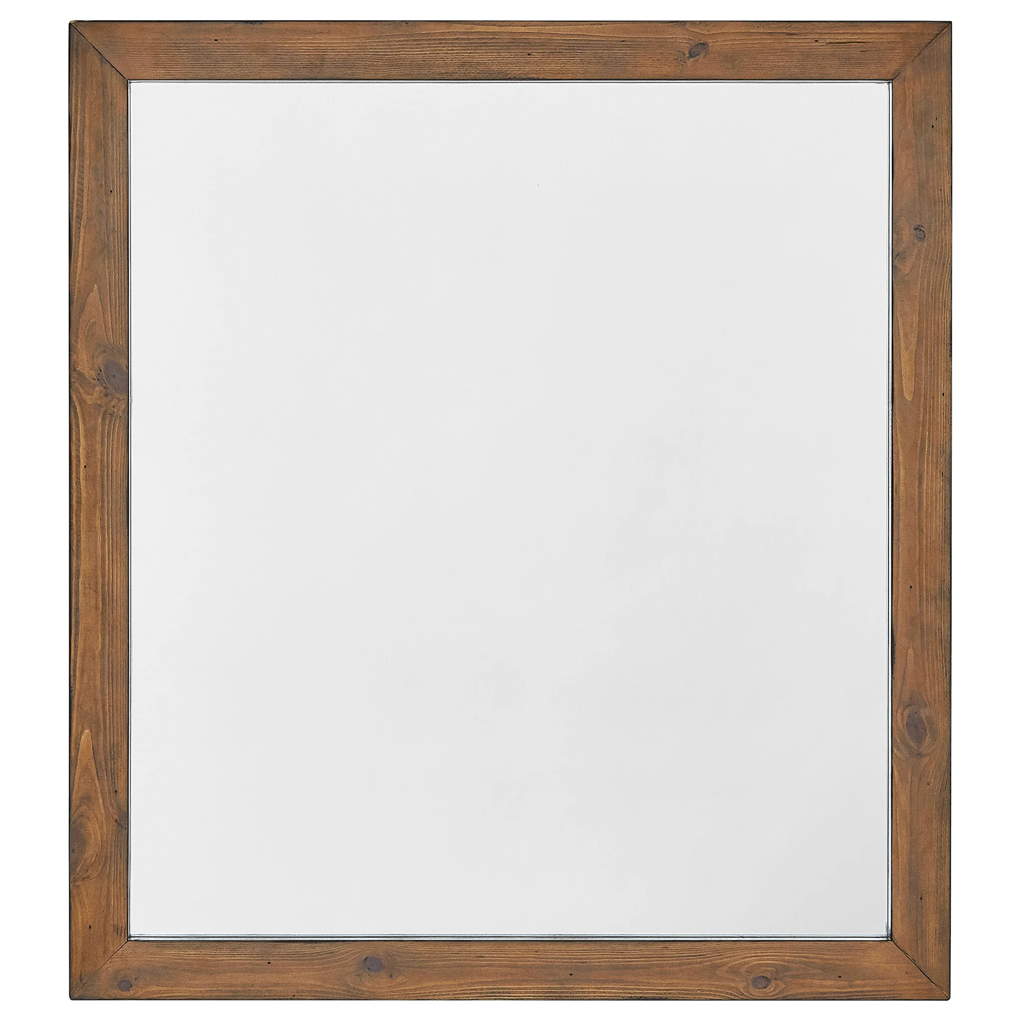 Rustic Wood Framed Wall Mirror – Reclaimed Brown Finish