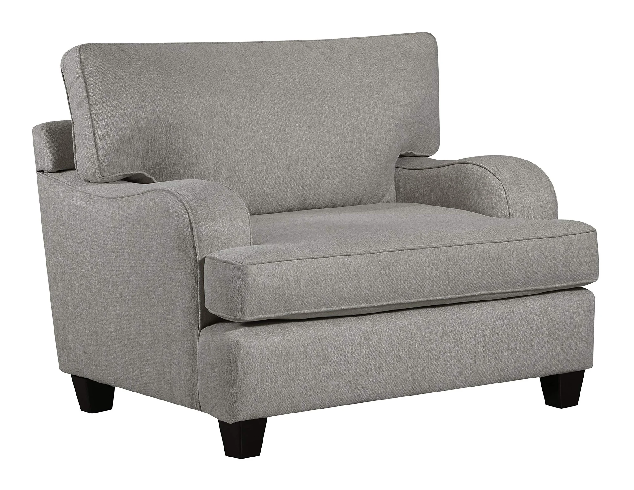 Contemporary Oversized Accent Chair - Grey Fabric Upholstery