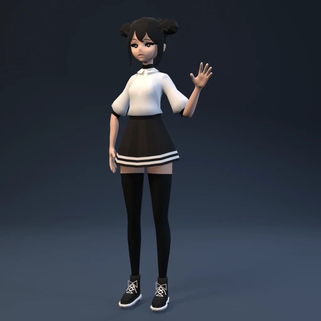 Stylized Anime Girl 05 Rigged