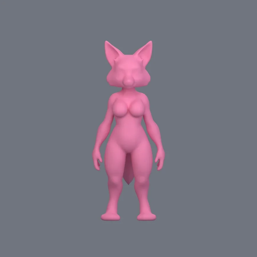 Furry Girl 05, 3D model preview 1