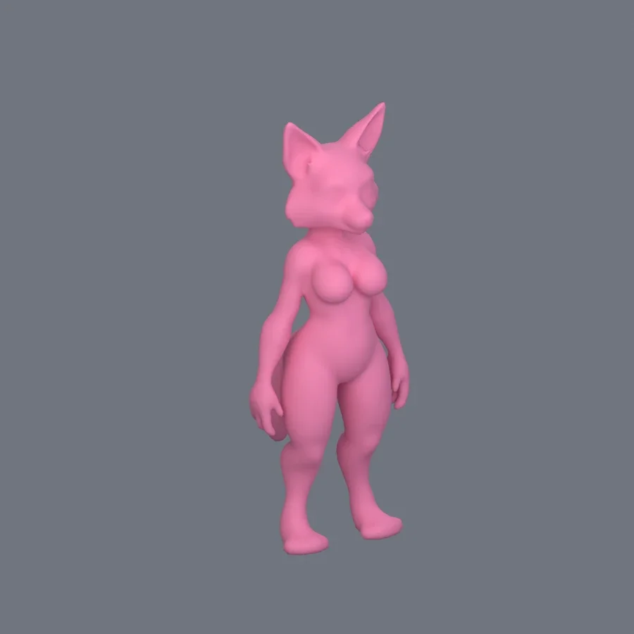 Furry Girl 05, 3D model preview 2