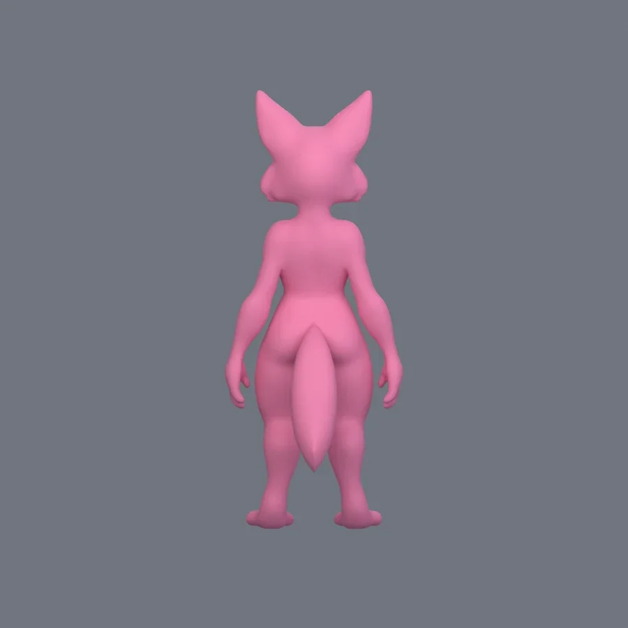 Furry Girl 05, 3D model preview 4