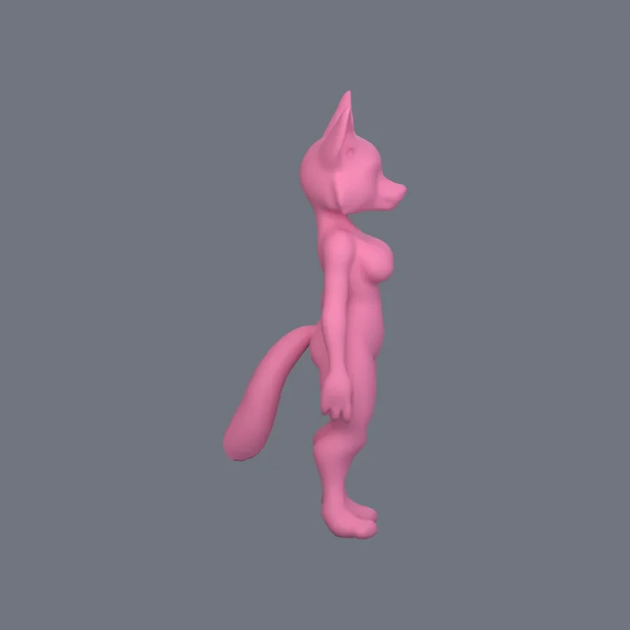 Furry Girl 05, 3D model preview 5