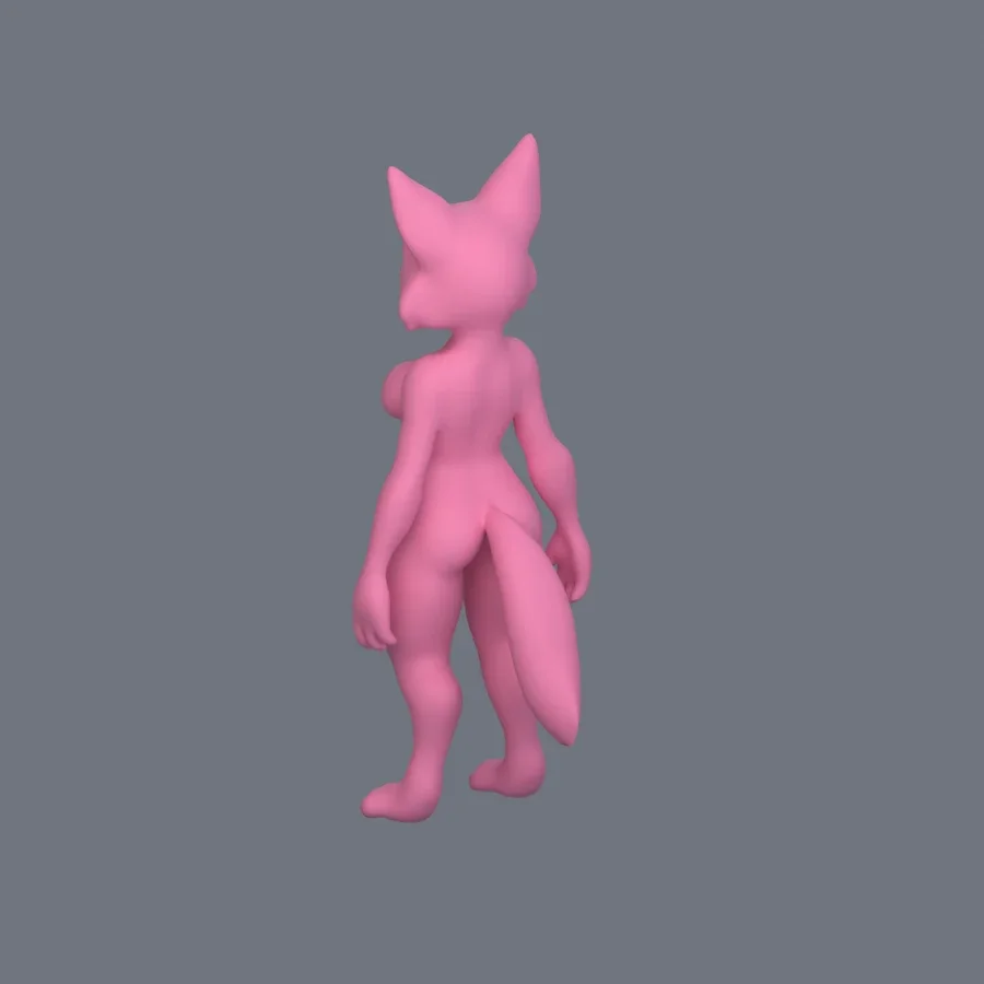 Furry Girl 05, 3D model preview 6