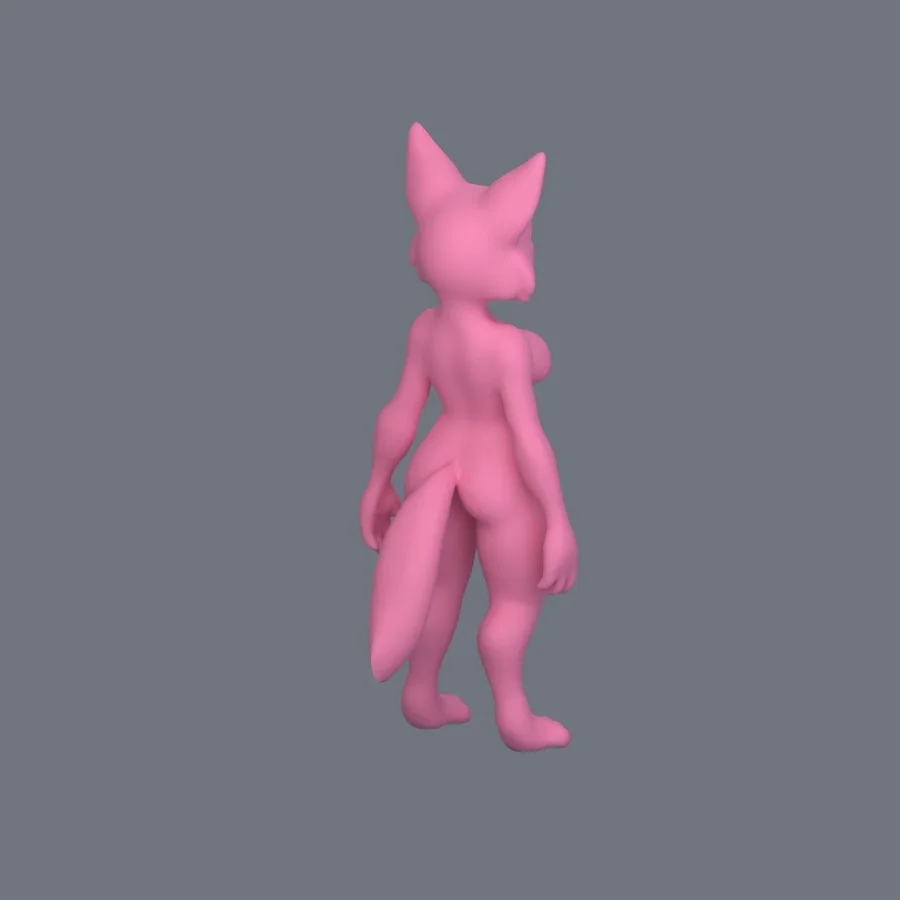 Furry Girl 05, 3D model preview 7