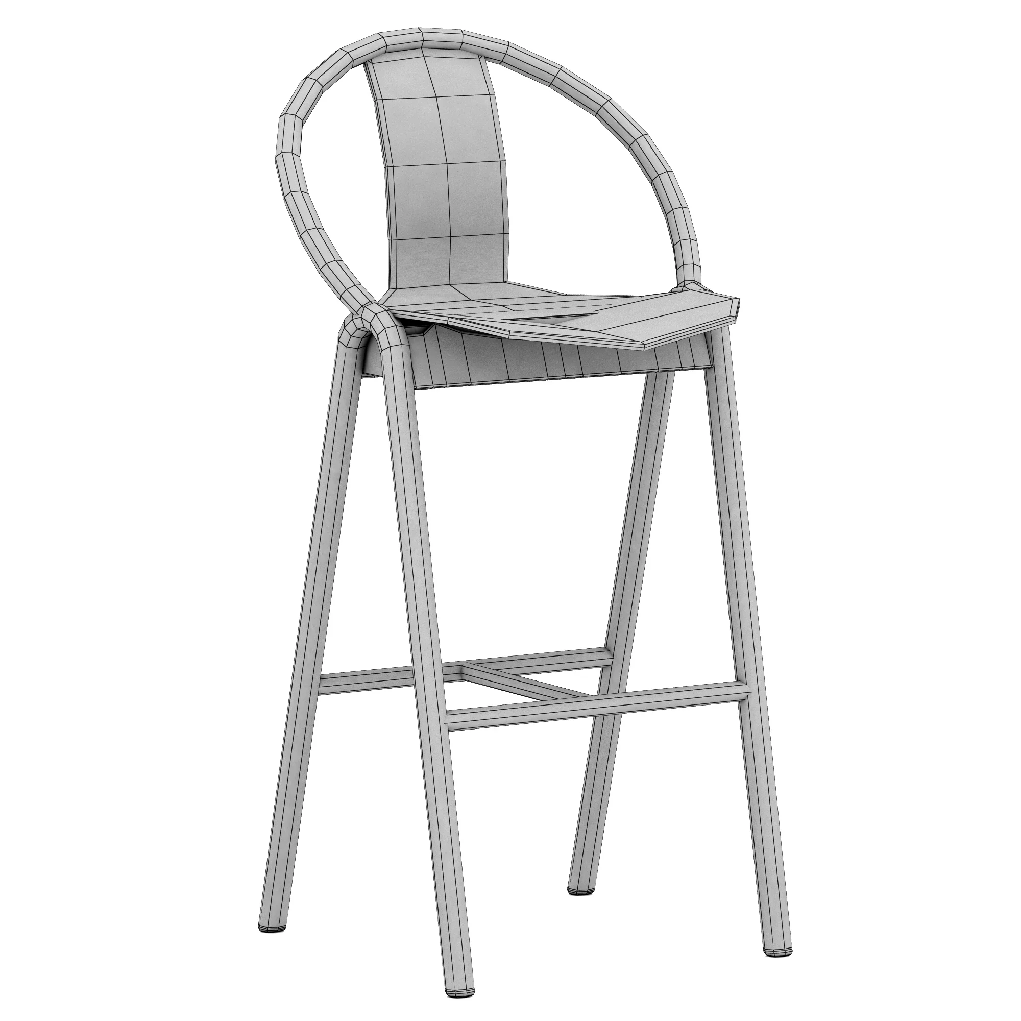 TON Again Stool, 3D model preview 11