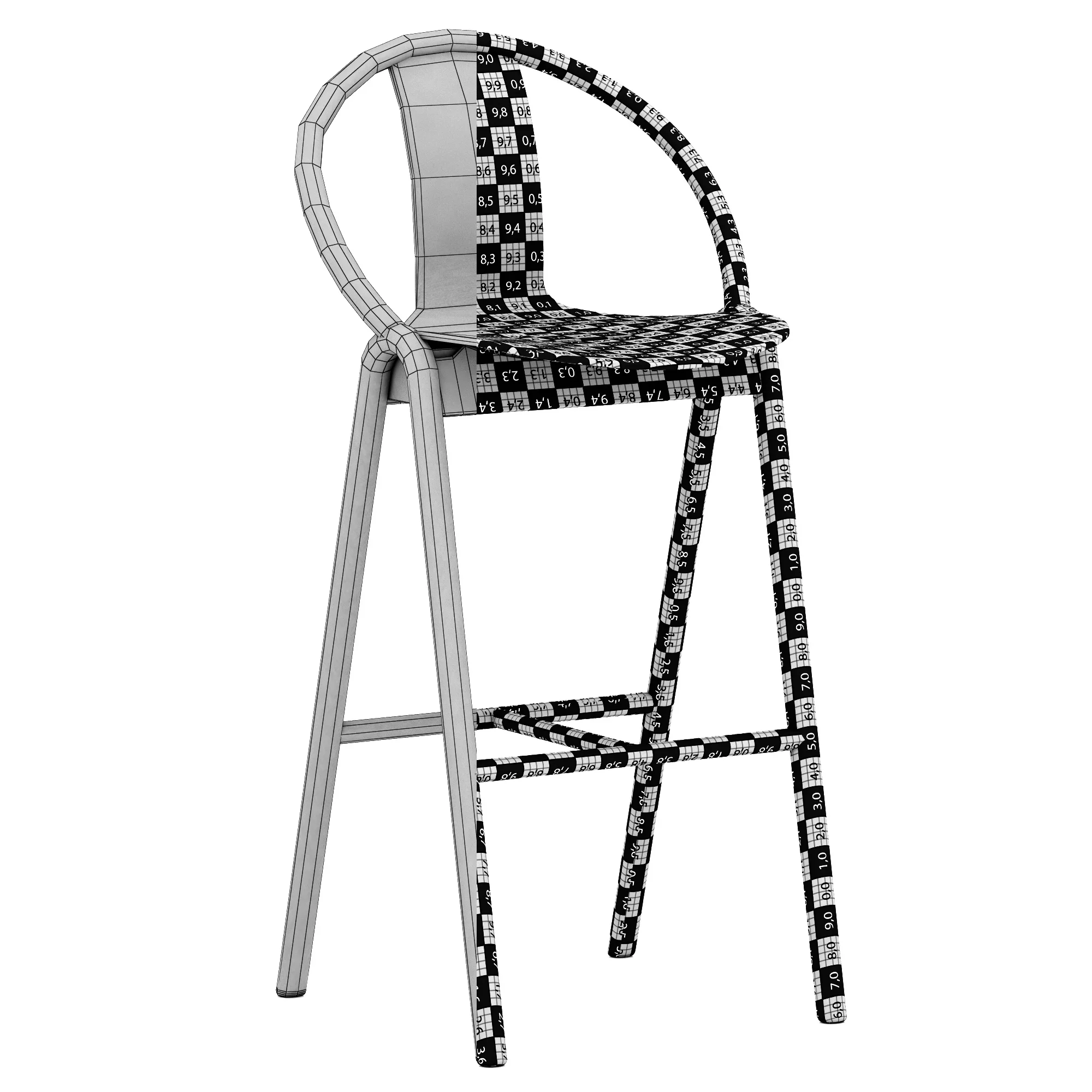 TON Again Stool, 3D model preview 13