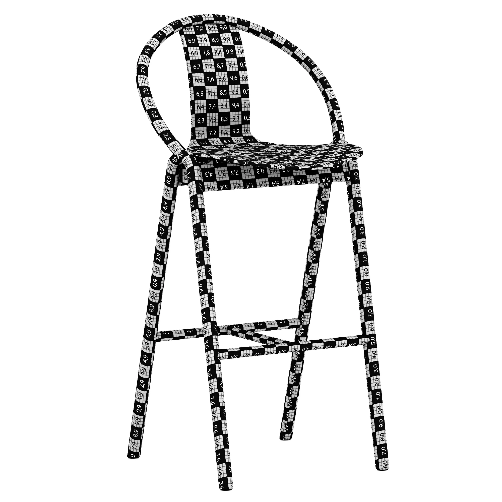 TON Again Stool, 3D model preview 14