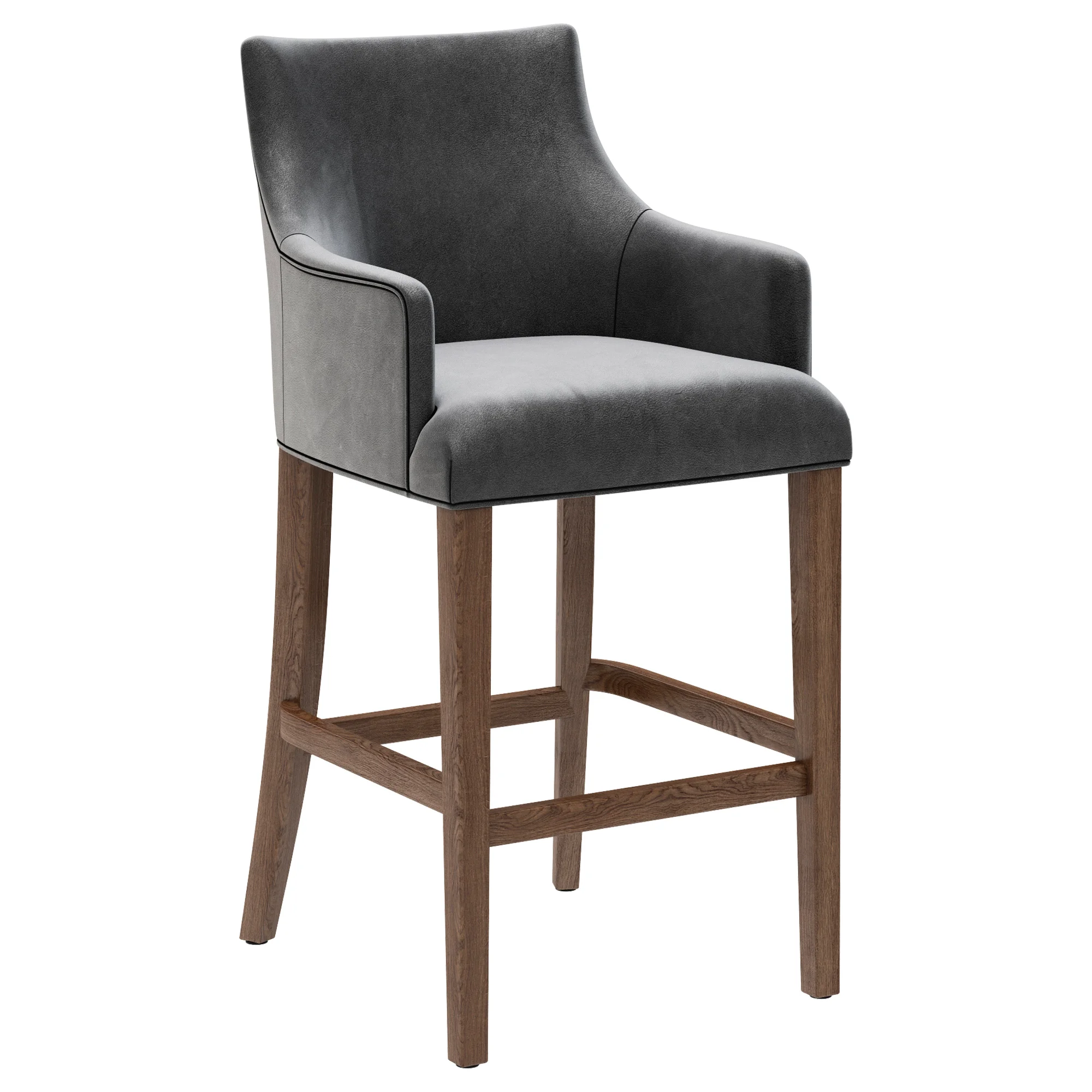 Restoration Hardware Ella Leather Stool — 3D model preview 1