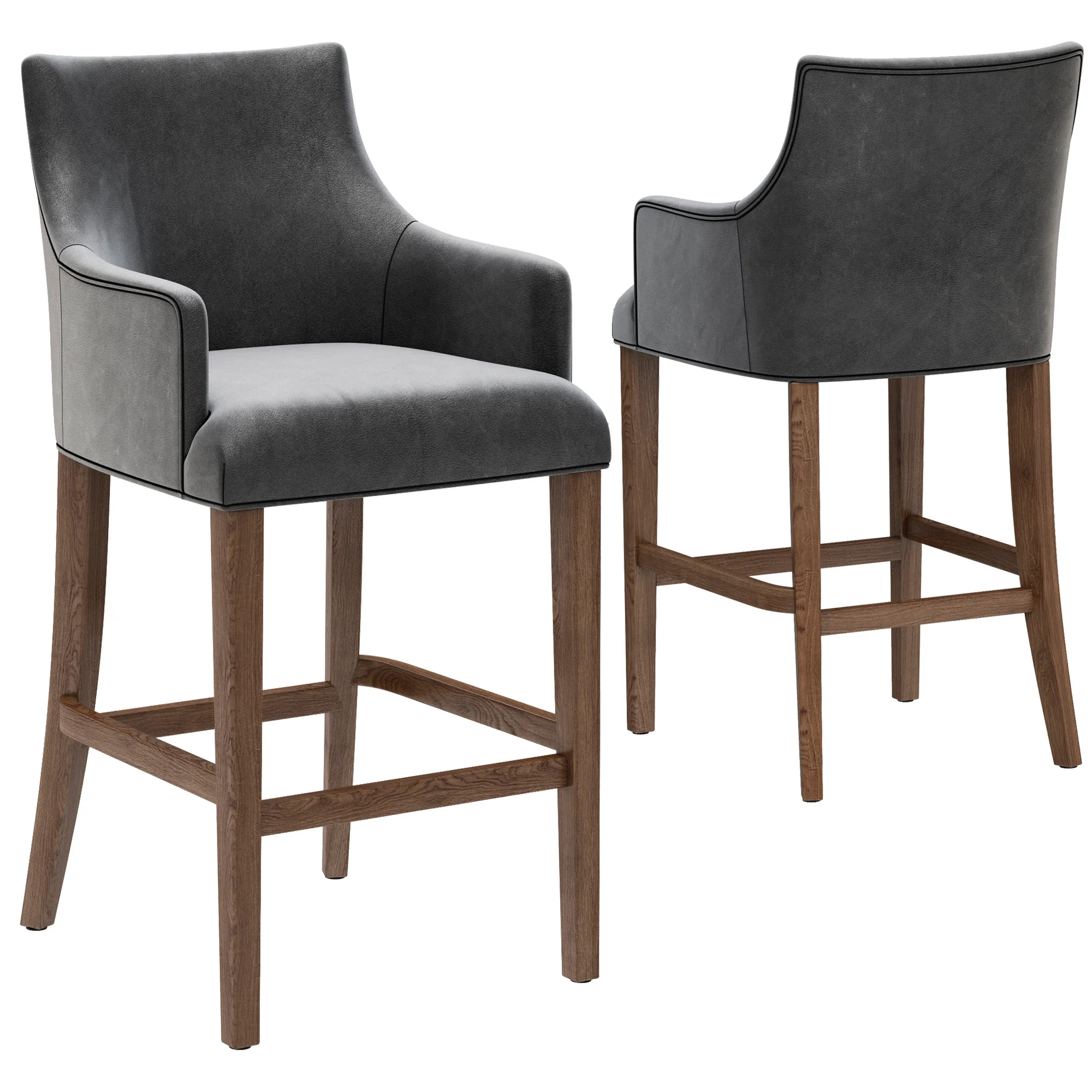 Restoration Hardware Ella Leather Stool — 3D model preview 3