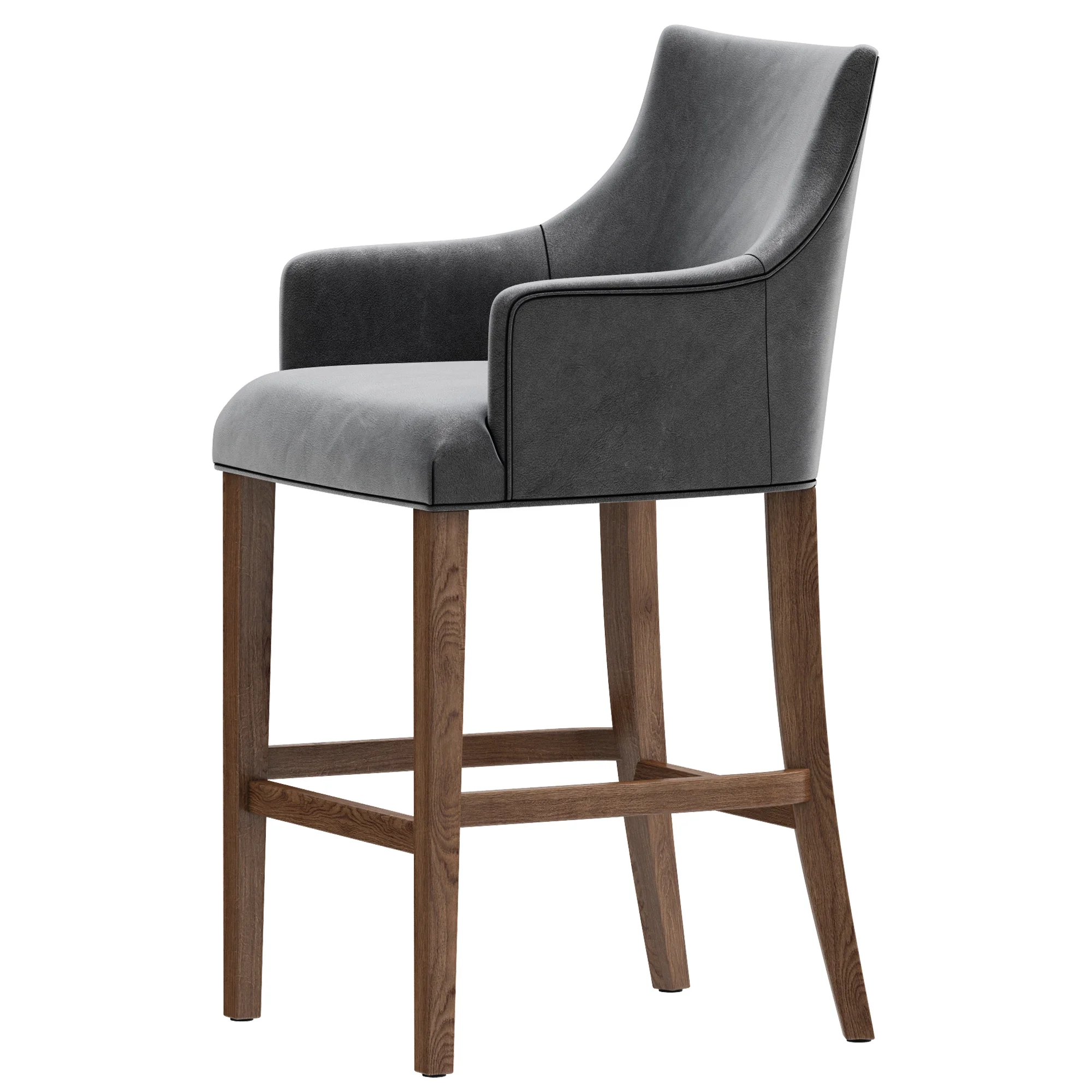 Restoration Hardware Ella Leather Stool — 3D model preview 5