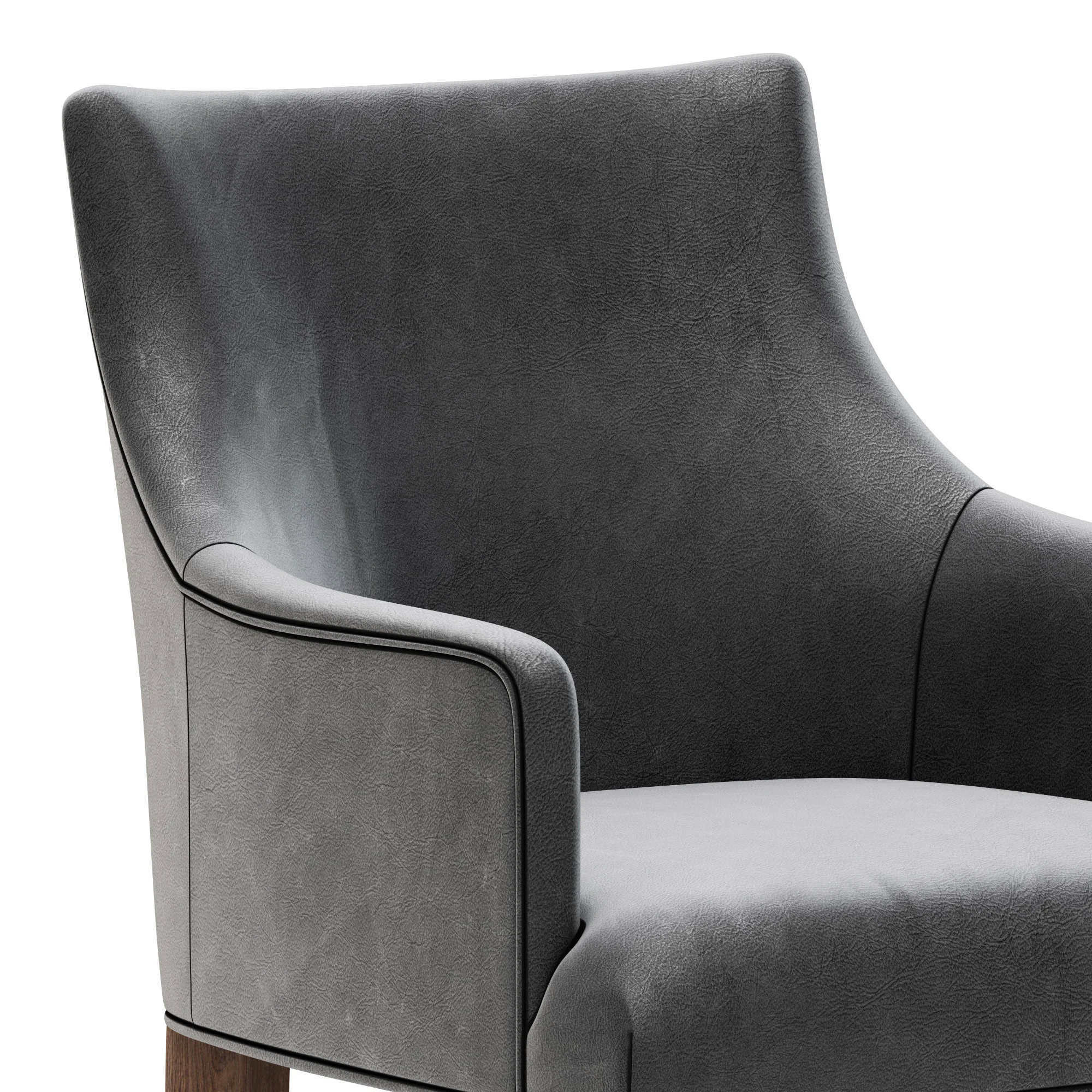 Restoration Hardware Ella Leather Stool — 3D model preview 6